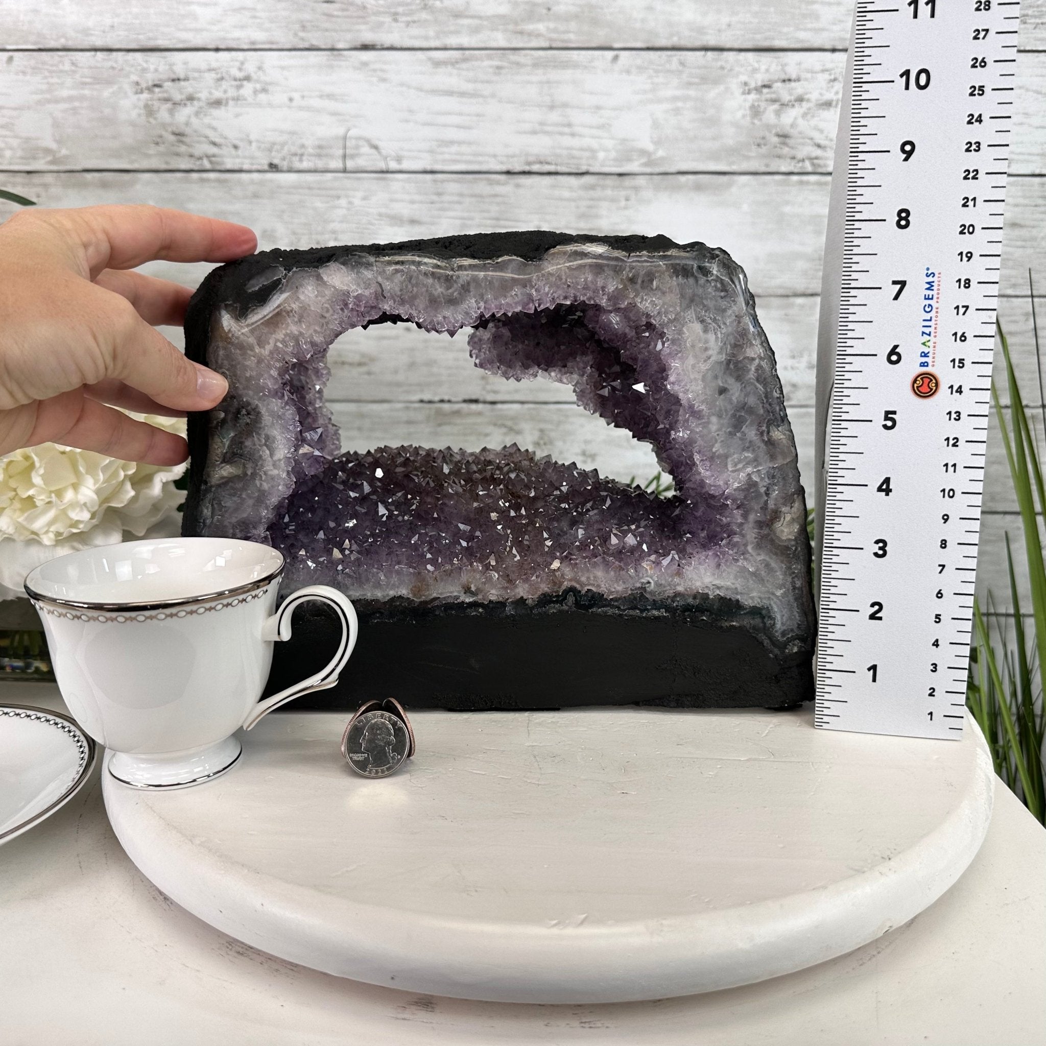 Standard Plus Quality Open 2-Sided Brazilian Amethyst Cathedral, 18.7 lbs, 7.6" tall, Model #5605-0126 by Brazil Gems - Brazil GemsBrazil GemsStandard Plus Quality Open 2-Sided Brazilian Amethyst Cathedral, 18.7 lbs, 7.6" tall, Model #5605-0126 by Brazil GemsOpen 2-Sided Cathedrals5605-0126