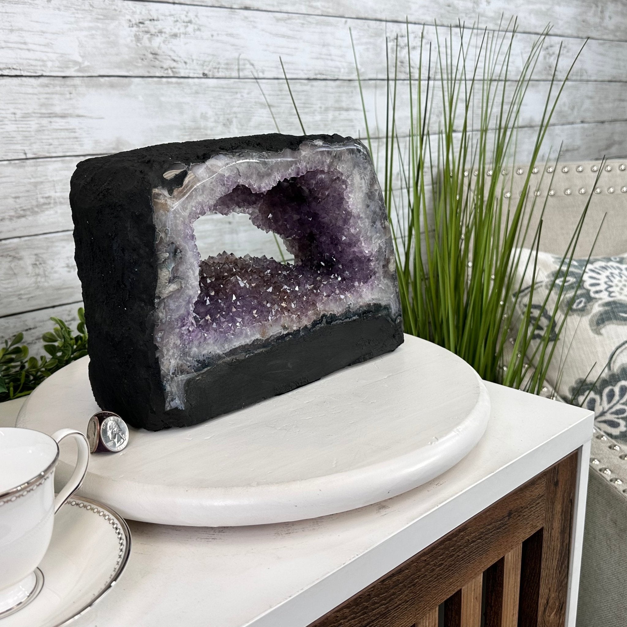 Standard Plus Quality Open 2-Sided Brazilian Amethyst Cathedral, 18.7 lbs, 7.6" tall, Model #5605-0126 by Brazil Gems - Brazil GemsBrazil GemsStandard Plus Quality Open 2-Sided Brazilian Amethyst Cathedral, 18.7 lbs, 7.6" tall, Model #5605-0126 by Brazil GemsOpen 2-Sided Cathedrals5605-0126