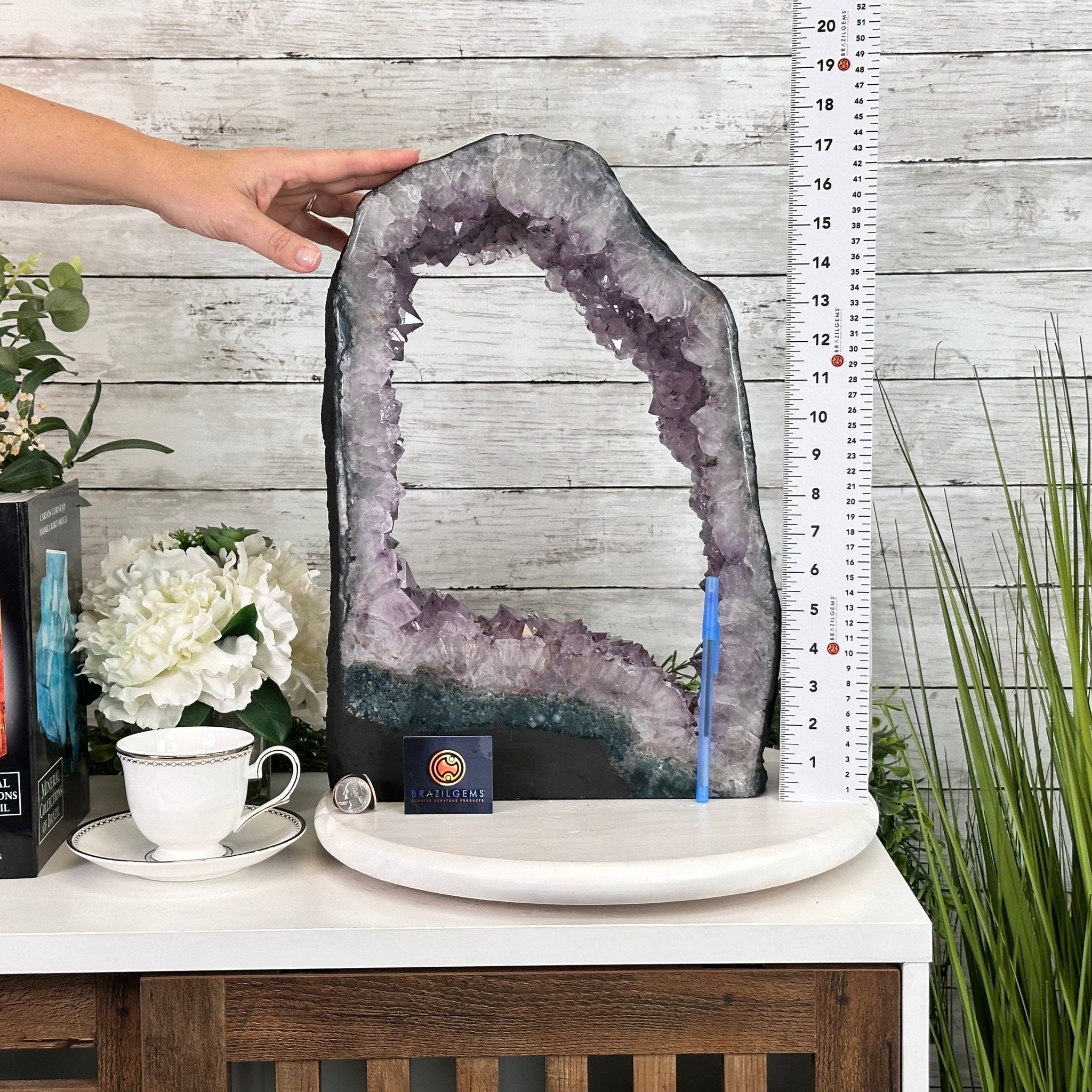 Standard Plus Quality Open 2-Sided Brazilian Amethyst Cathedral, 25.7 lbs, 17.25" tall, Model #5605-0130 by Brazil Gems - Brazil GemsBrazil GemsStandard Plus Quality Open 2-Sided Brazilian Amethyst Cathedral, 25.7 lbs, 17.25" tall, Model #5605-0130 by Brazil GemsOpen 2-Sided Cathedrals5605-0130