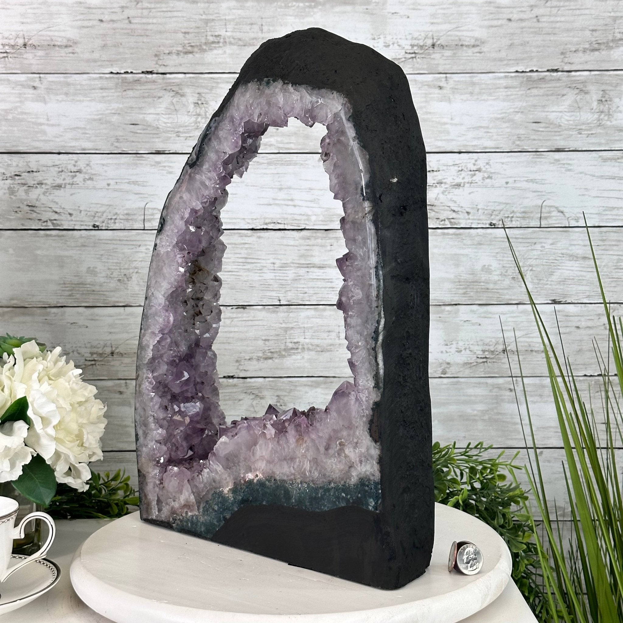 Standard Plus Quality Open 2-Sided Brazilian Amethyst Cathedral, 25.7 lbs, 17.25" tall, Model #5605-0130 by Brazil Gems - Brazil GemsBrazil GemsStandard Plus Quality Open 2-Sided Brazilian Amethyst Cathedral, 25.7 lbs, 17.25" tall, Model #5605-0130 by Brazil GemsOpen 2-Sided Cathedrals5605-0130