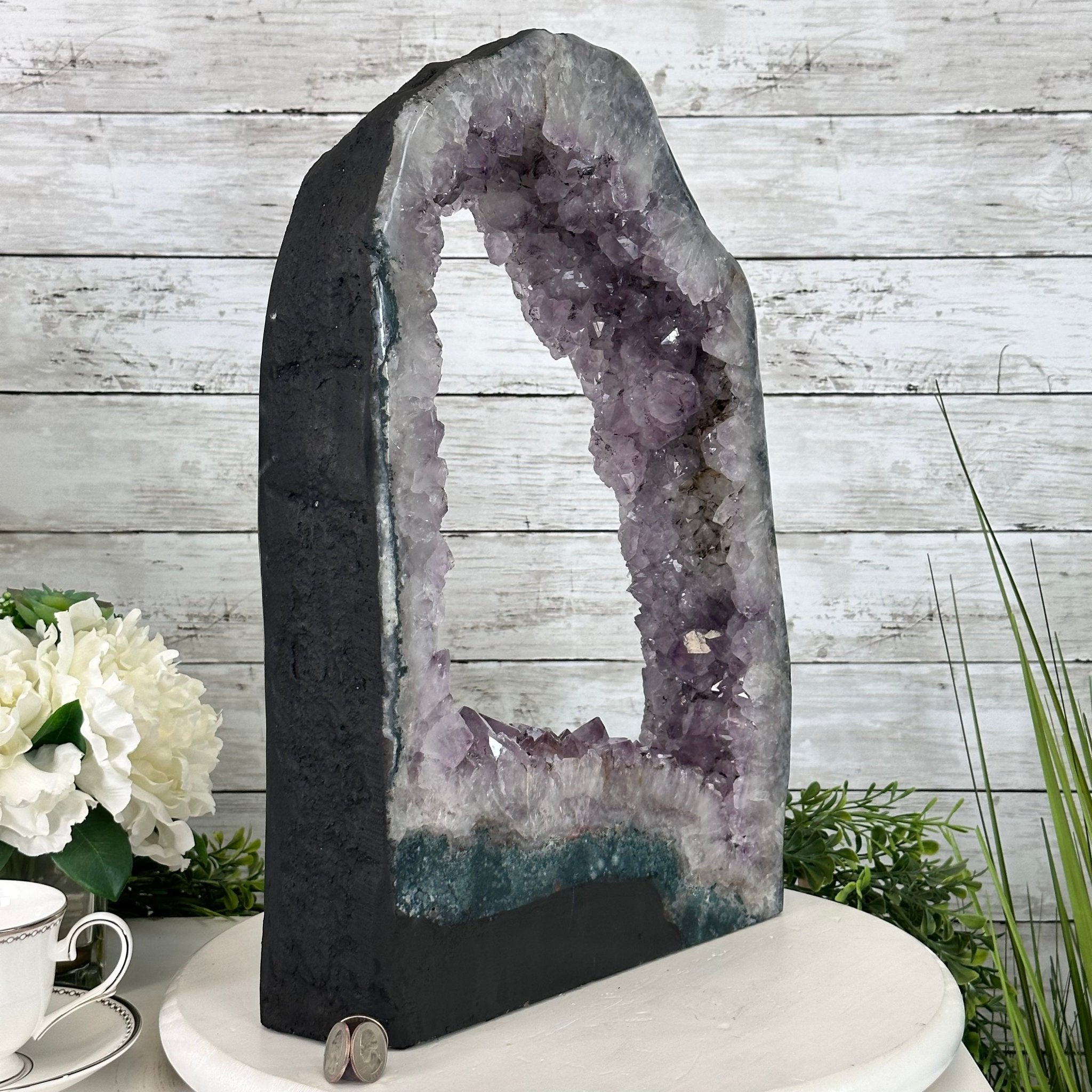 Standard Plus Quality Open 2-Sided Brazilian Amethyst Cathedral, 25.7 lbs, 17.25" tall, Model #5605-0130 by Brazil Gems - Brazil GemsBrazil GemsStandard Plus Quality Open 2-Sided Brazilian Amethyst Cathedral, 25.7 lbs, 17.25" tall, Model #5605-0130 by Brazil GemsOpen 2-Sided Cathedrals5605-0130