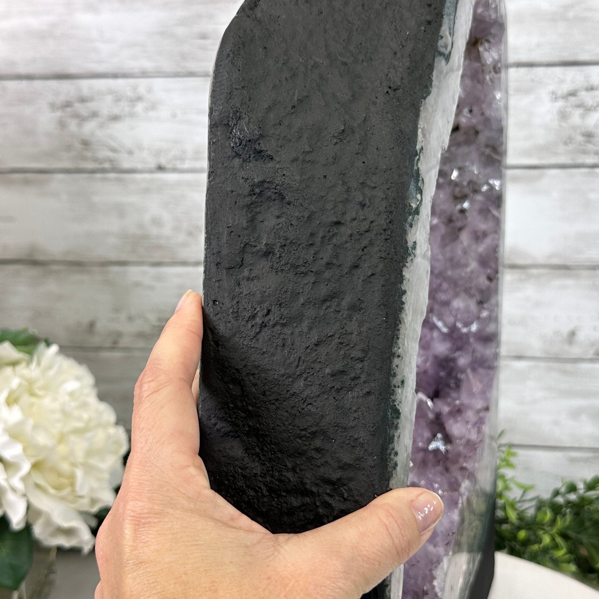 Standard Plus Quality Open 2-Sided Brazilian Amethyst Cathedral, 25.7 lbs, 17.25" tall, Model #5605-0130 by Brazil Gems - Brazil GemsBrazil GemsStandard Plus Quality Open 2-Sided Brazilian Amethyst Cathedral, 25.7 lbs, 17.25" tall, Model #5605-0130 by Brazil GemsOpen 2-Sided Cathedrals5605-0130