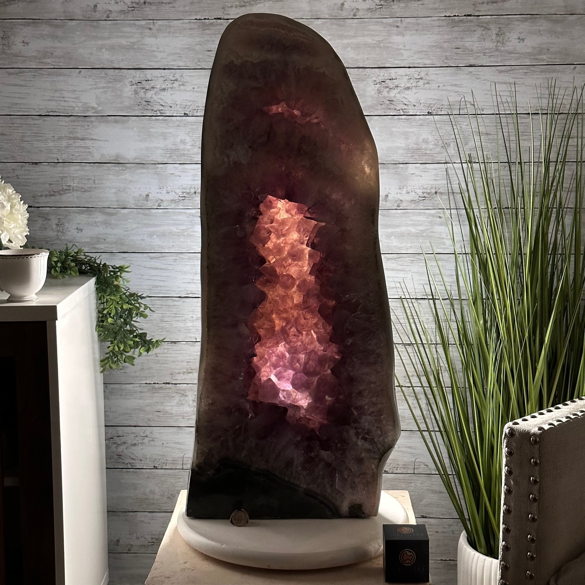 Standard Plus Quality Polished Brazilian Amethyst Cathedral, 112.2 lbs & 31" tall Model #5602-0064 by Brazil Gems - Brazil GemsBrazil GemsStandard Plus Quality Polished Brazilian Amethyst Cathedral, 112.2 lbs & 31" tall Model #5602-0064 by Brazil GemsPolished Cathedrals5602-0064