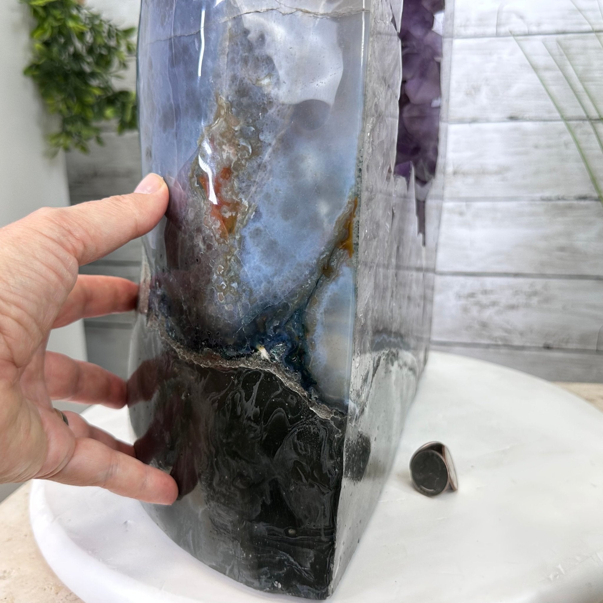 Standard Plus Quality Polished Brazilian Amethyst Cathedral, 112.2 lbs & 31" tall Model #5602-0064 by Brazil Gems - Brazil GemsBrazil GemsStandard Plus Quality Polished Brazilian Amethyst Cathedral, 112.2 lbs & 31" tall Model #5602-0064 by Brazil GemsPolished Cathedrals5602-0064