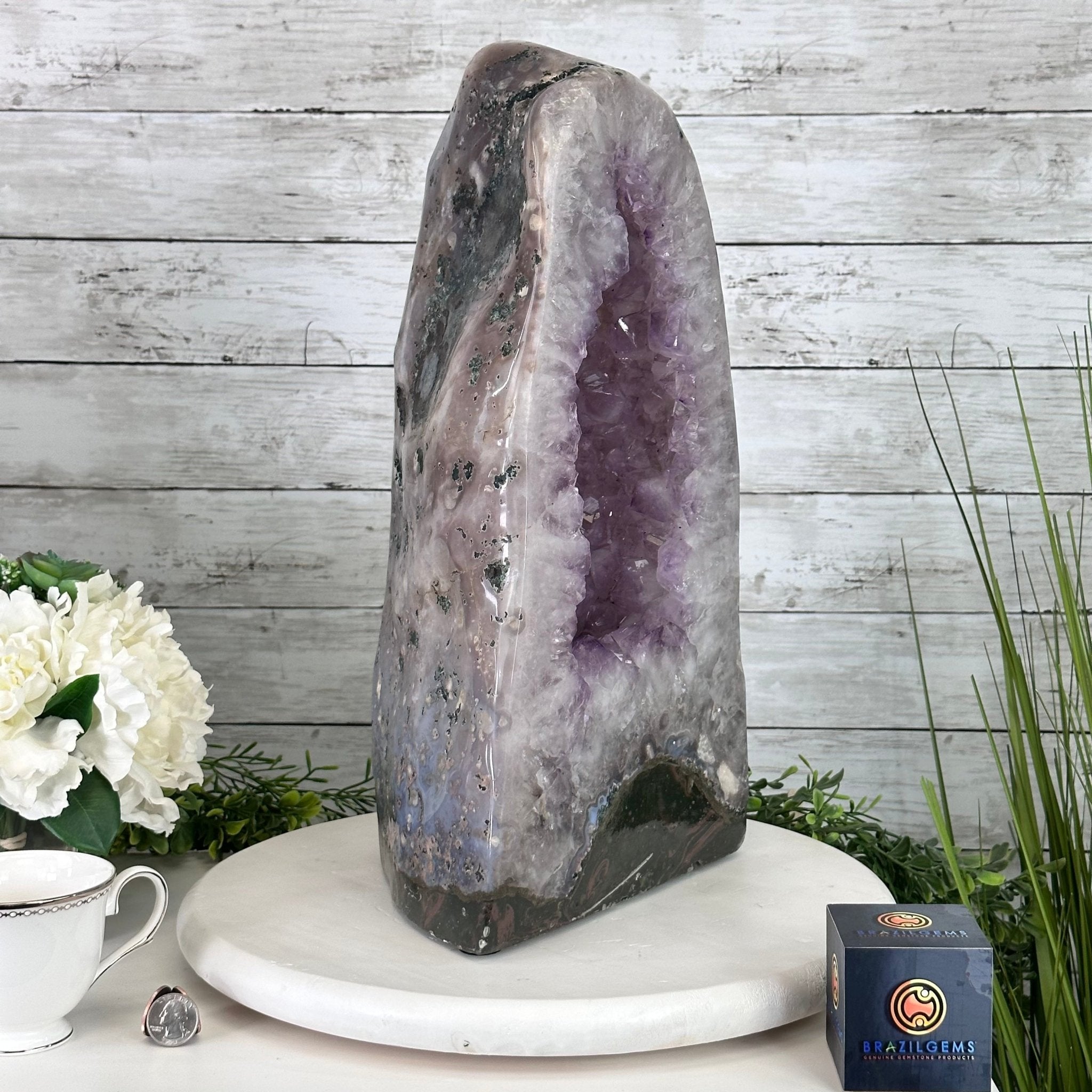 Standard Plus Quality Polished Brazilian Amethyst Cathedral, 46.1 lbs & 17.5" tall Model #5602-0192 by Brazil Gems - Brazil GemsBrazil GemsStandard Plus Quality Polished Brazilian Amethyst Cathedral, 46.1 lbs & 17.5" tall Model #5602-0192 by Brazil GemsPolished Cathedrals5602-0192