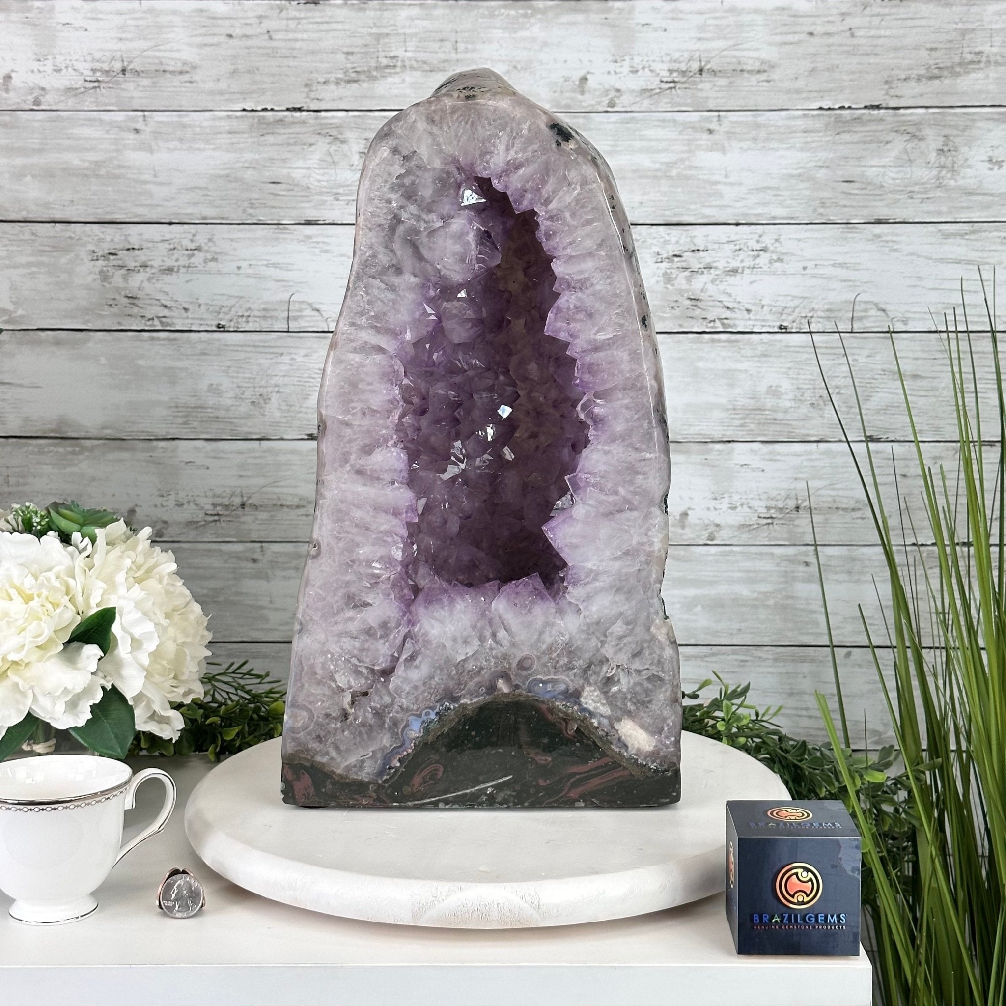 Standard Plus Quality Polished Brazilian Amethyst Cathedral, 46.1 lbs & 17.5" tall Model #5602-0192 by Brazil Gems - Brazil GemsBrazil GemsStandard Plus Quality Polished Brazilian Amethyst Cathedral, 46.1 lbs & 17.5" tall Model #5602-0192 by Brazil GemsPolished Cathedrals5602-0192