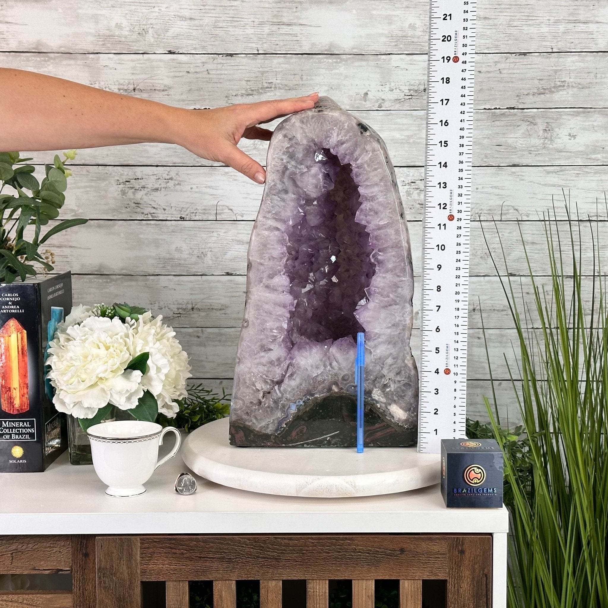 Standard Plus Quality Polished Brazilian Amethyst Cathedral, 46.1 lbs & 17.5" tall Model #5602-0192 by Brazil Gems - Brazil GemsBrazil GemsStandard Plus Quality Polished Brazilian Amethyst Cathedral, 46.1 lbs & 17.5" tall Model #5602-0192 by Brazil GemsPolished Cathedrals5602-0192