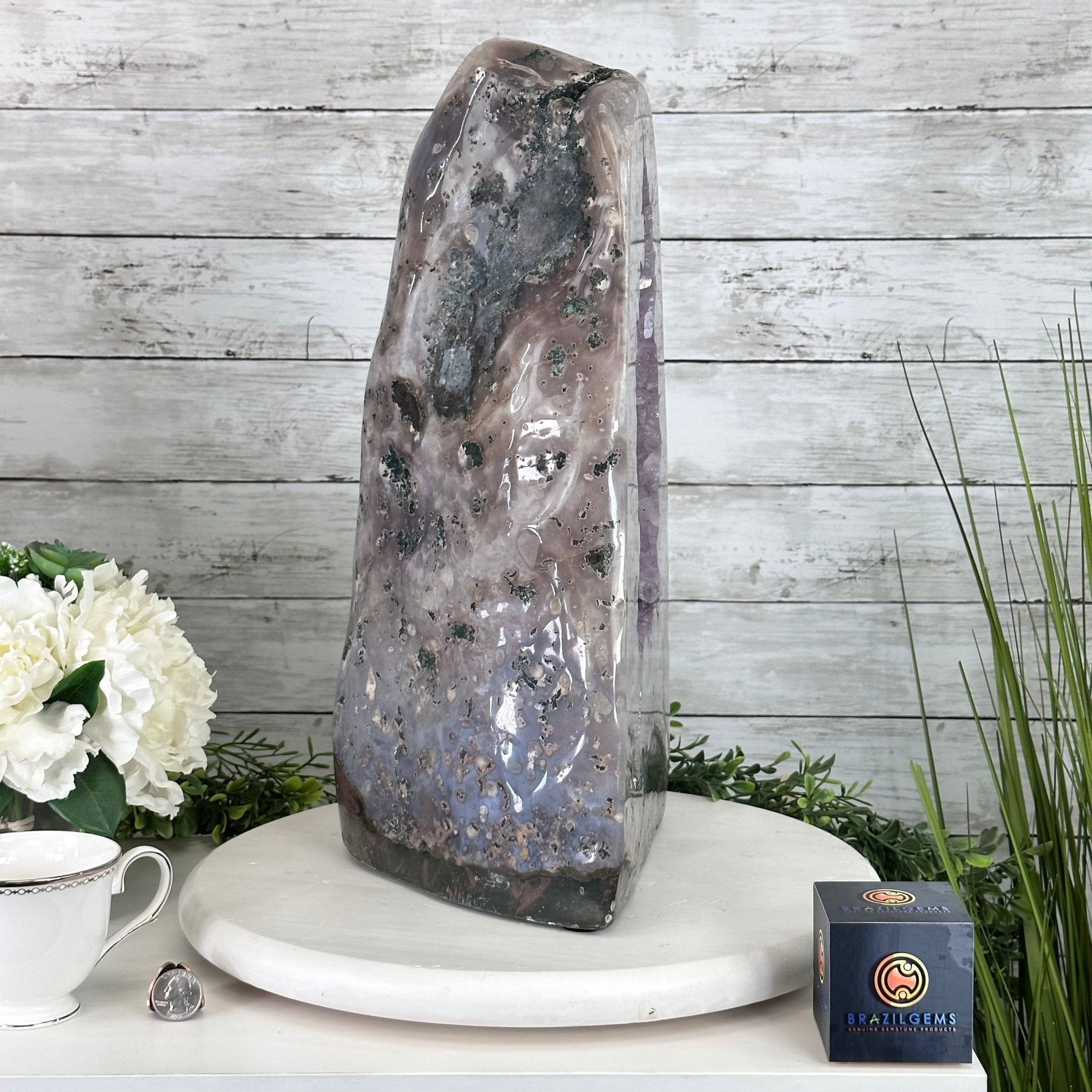 Standard Plus Quality Polished Brazilian Amethyst Cathedral, 46.1 lbs & 17.5" tall Model #5602-0192 by Brazil Gems - Brazil GemsBrazil GemsStandard Plus Quality Polished Brazilian Amethyst Cathedral, 46.1 lbs & 17.5" tall Model #5602-0192 by Brazil GemsPolished Cathedrals5602-0192