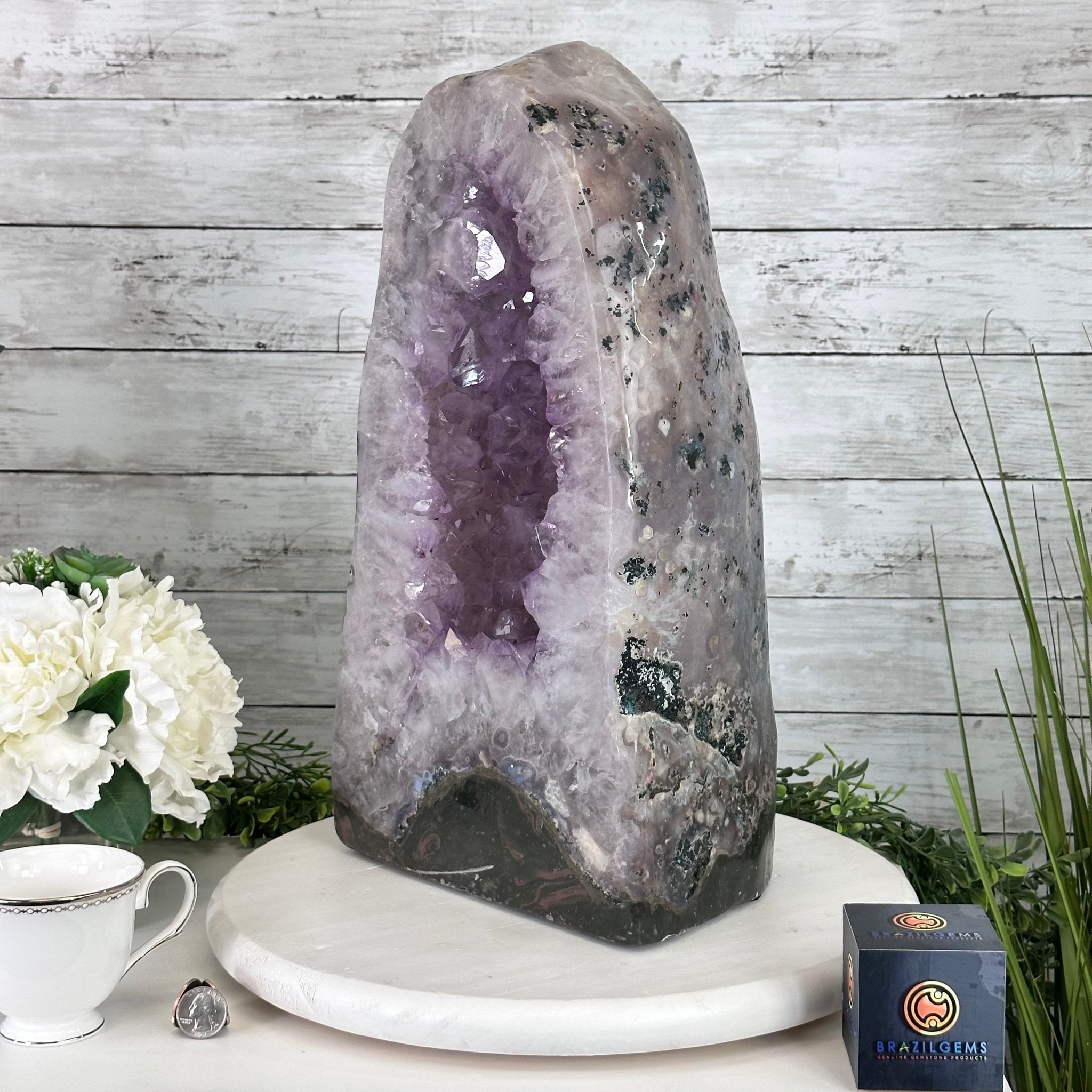 Standard Plus Quality Polished Brazilian Amethyst Cathedral, 46.1 lbs & 17.5" tall Model #5602-0192 by Brazil Gems - Brazil GemsBrazil GemsStandard Plus Quality Polished Brazilian Amethyst Cathedral, 46.1 lbs & 17.5" tall Model #5602-0192 by Brazil GemsPolished Cathedrals5602-0192