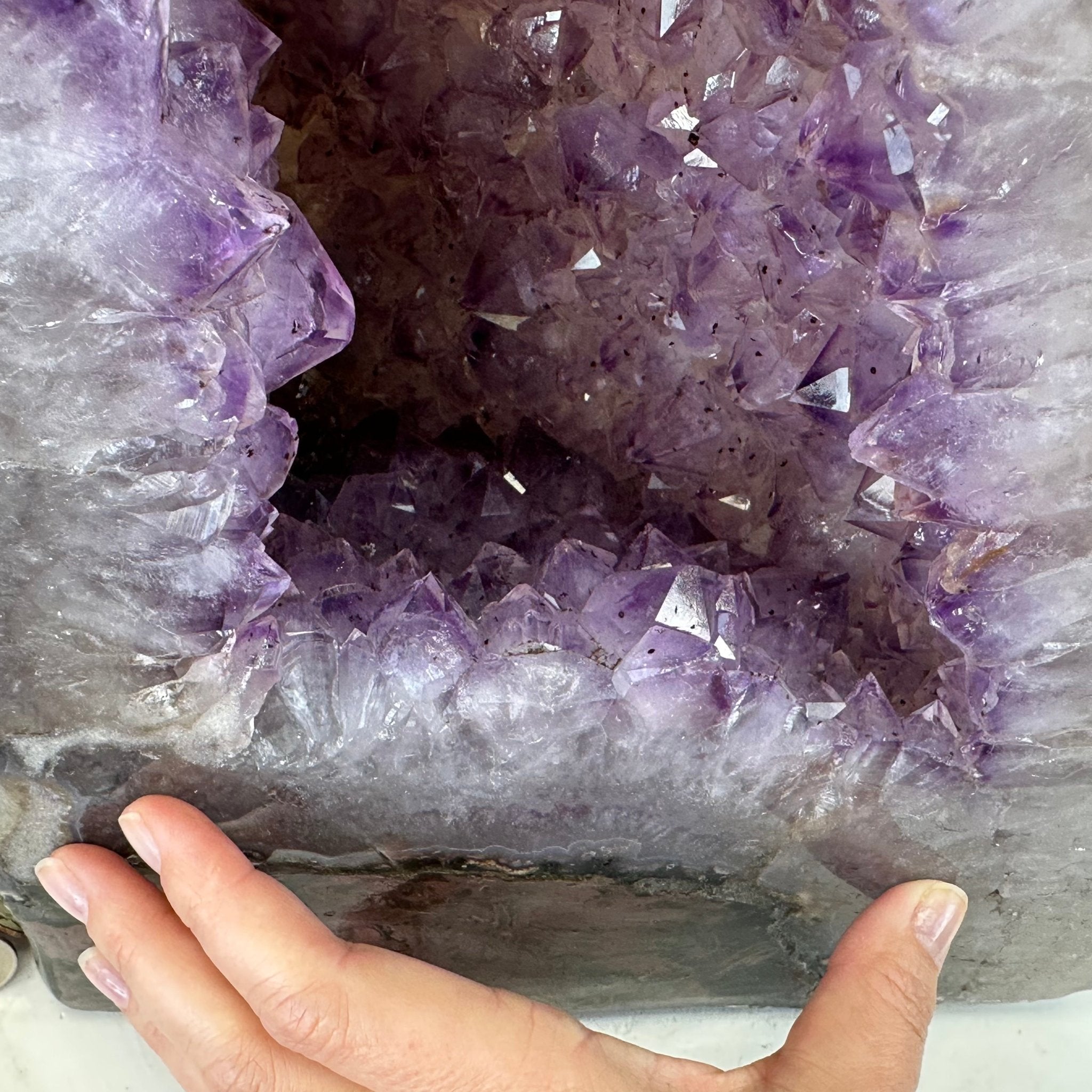 Standard Plus Quality Polished Brazilian Amethyst Cathedral, 67.5 lbs & 19.4" tall Model #5602-0163 by Brazil Gems - Brazil GemsBrazil GemsStandard Plus Quality Polished Brazilian Amethyst Cathedral, 67.5 lbs & 19.4" tall Model #5602-0163 by Brazil GemsPolished Cathedrals5602-0163