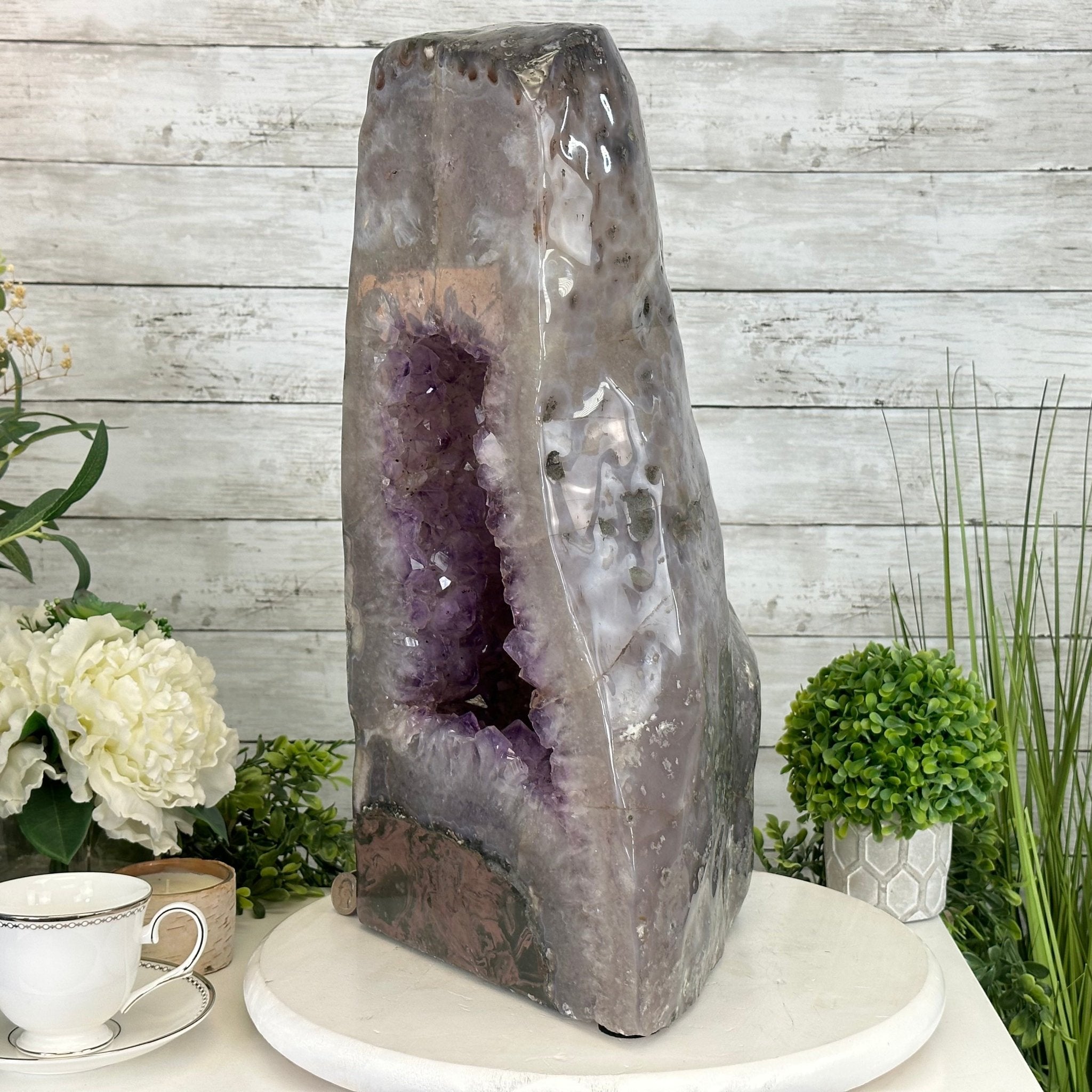 Standard Plus Quality Polished Brazilian Amethyst Cathedral, 67.5 lbs & 19.4" tall Model #5602-0163 by Brazil Gems - Brazil GemsBrazil GemsStandard Plus Quality Polished Brazilian Amethyst Cathedral, 67.5 lbs & 19.4" tall Model #5602-0163 by Brazil GemsPolished Cathedrals5602-0163