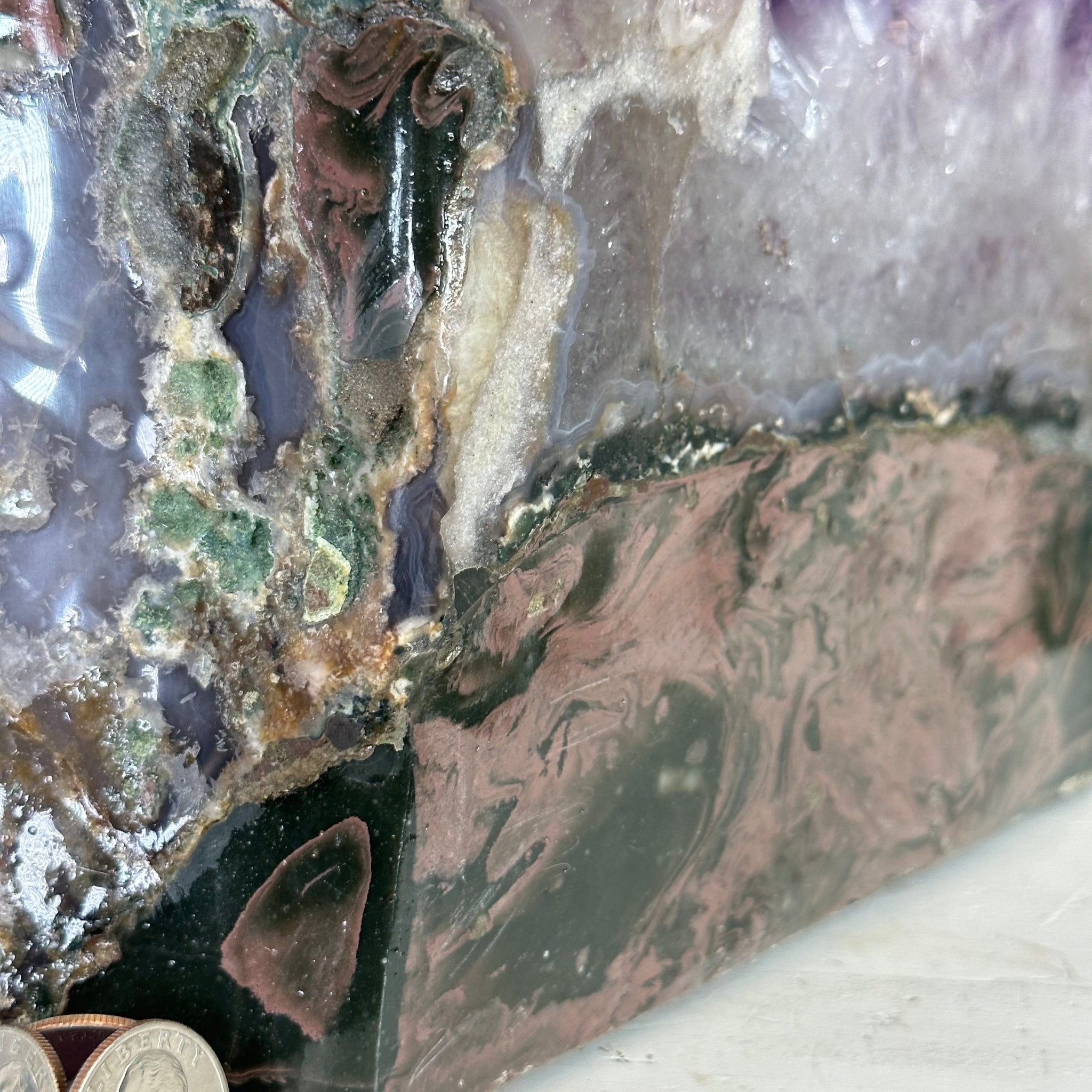 Standard Plus Quality Polished Brazilian Amethyst Cathedral, 67.5 lbs & 19.4" tall Model #5602-0163 by Brazil Gems - Brazil GemsBrazil GemsStandard Plus Quality Polished Brazilian Amethyst Cathedral, 67.5 lbs & 19.4" tall Model #5602-0163 by Brazil GemsPolished Cathedrals5602-0163