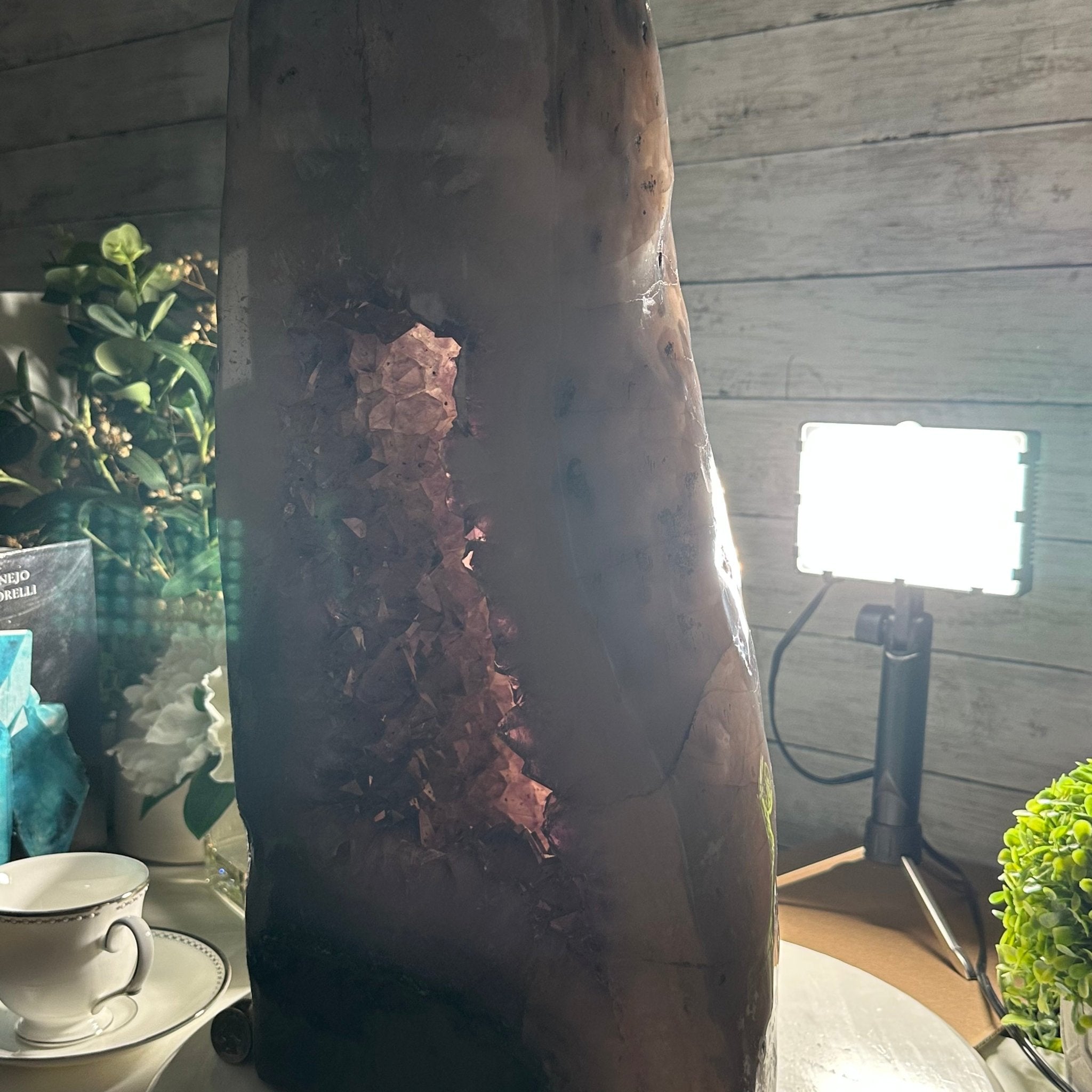 Standard Plus Quality Polished Brazilian Amethyst Cathedral, 67.5 lbs & 19.4" tall Model #5602-0163 by Brazil Gems - Brazil GemsBrazil GemsStandard Plus Quality Polished Brazilian Amethyst Cathedral, 67.5 lbs & 19.4" tall Model #5602-0163 by Brazil GemsPolished Cathedrals5602-0163