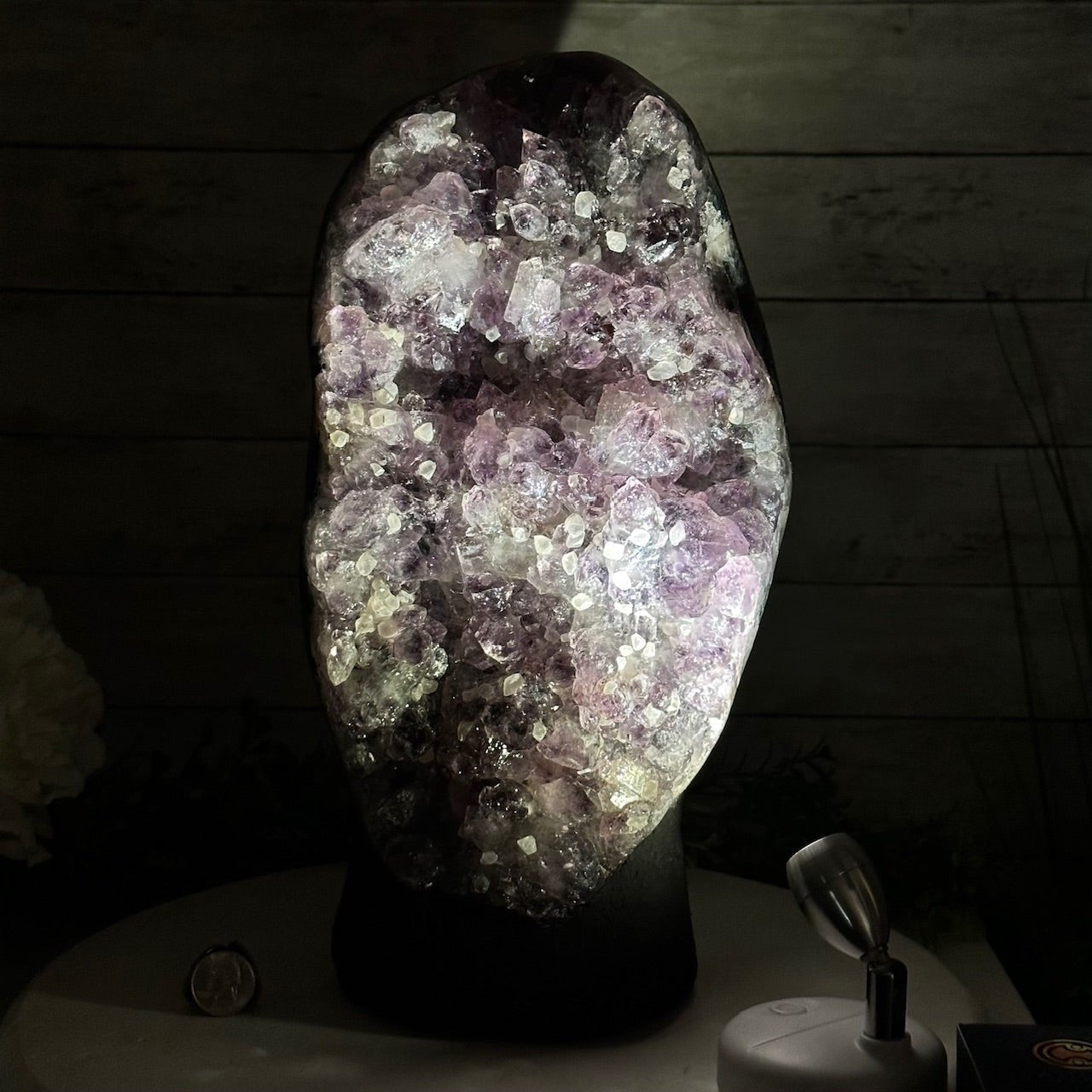 Standard Quality Amethyst Crystal on Cement Base, 30.6 lbs and 14.3" Tall #5614-0078 by Brazil Gems - Brazil GemsBrazil GemsStandard Quality Amethyst Crystal on Cement Base, 30.6 lbs and 14.3" Tall #5614-0078 by Brazil GemsClusters on Cement Bases5614-0078