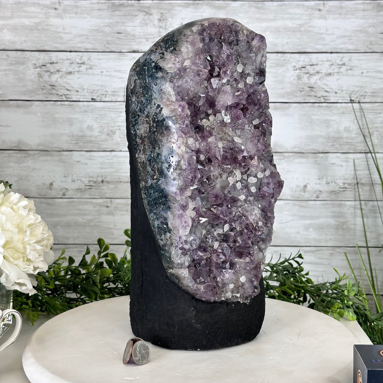 Standard Quality Amethyst Crystal on Cement Base, 30.6 lbs and 14.3" Tall #5614-0078 by Brazil Gems - Brazil GemsBrazil GemsStandard Quality Amethyst Crystal on Cement Base, 30.6 lbs and 14.3" Tall #5614-0078 by Brazil GemsClusters on Cement Bases5614-0078