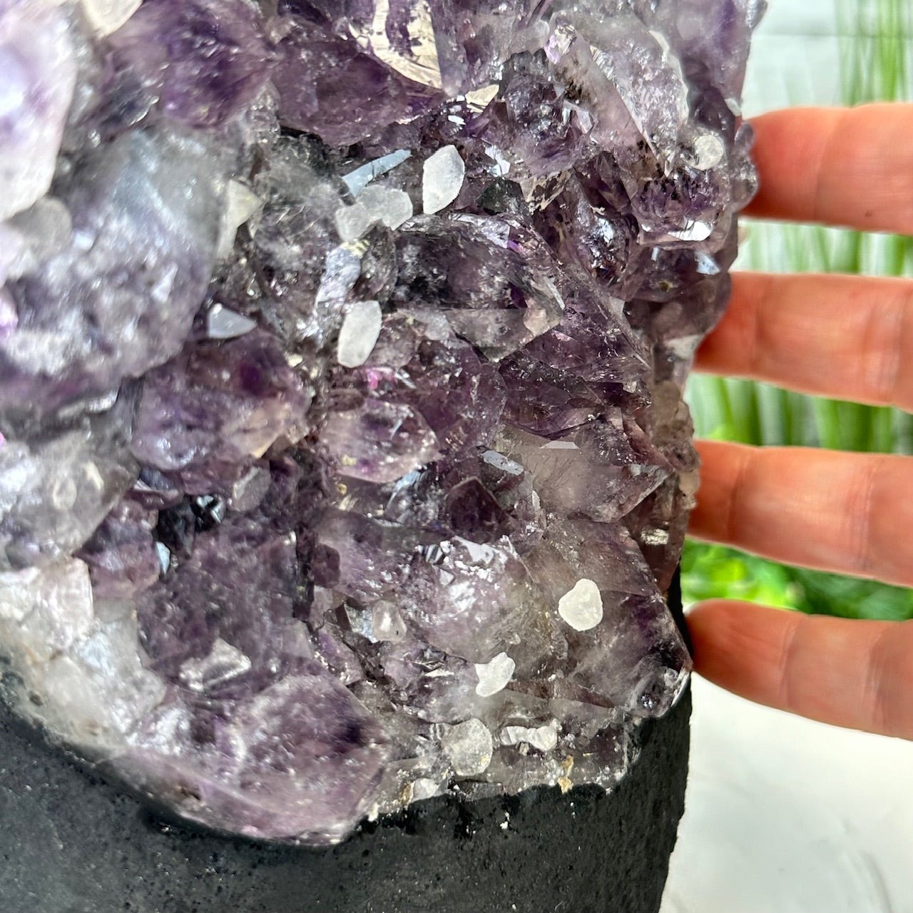 Standard Quality Amethyst Crystal on Cement Base, 30.6 lbs and 14.3" Tall #5614-0078 by Brazil Gems - Brazil GemsBrazil GemsStandard Quality Amethyst Crystal on Cement Base, 30.6 lbs and 14.3" Tall #5614-0078 by Brazil GemsClusters on Cement Bases5614-0078