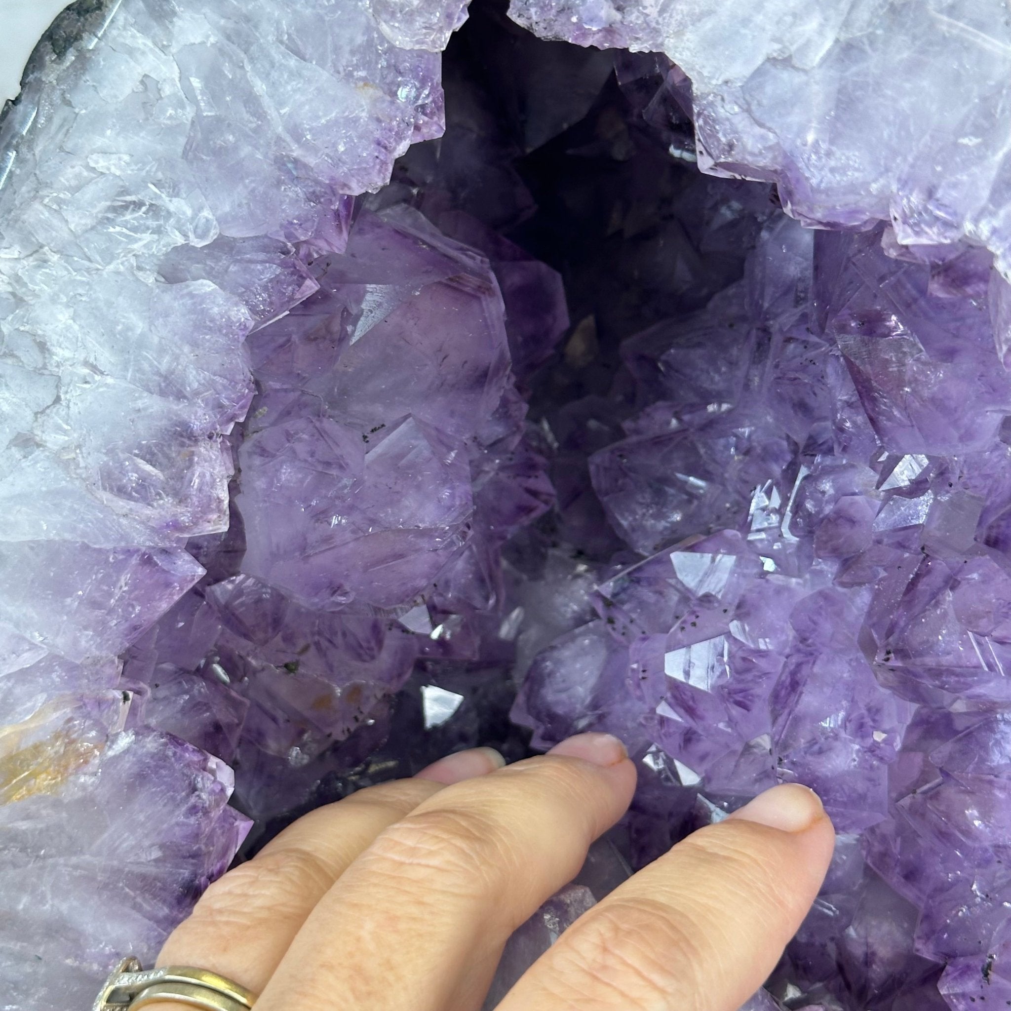 Standard Quality Amethyst Crystal on Cement Base, 37.7 lbs & 12.5" Tall #5614-0079 - Brazil GemsBrazil GemsStandard Quality Amethyst Crystal on Cement Base, 37.7 lbs & 12.5" Tall #5614-0079Clusters on Cement Bases5614-0079