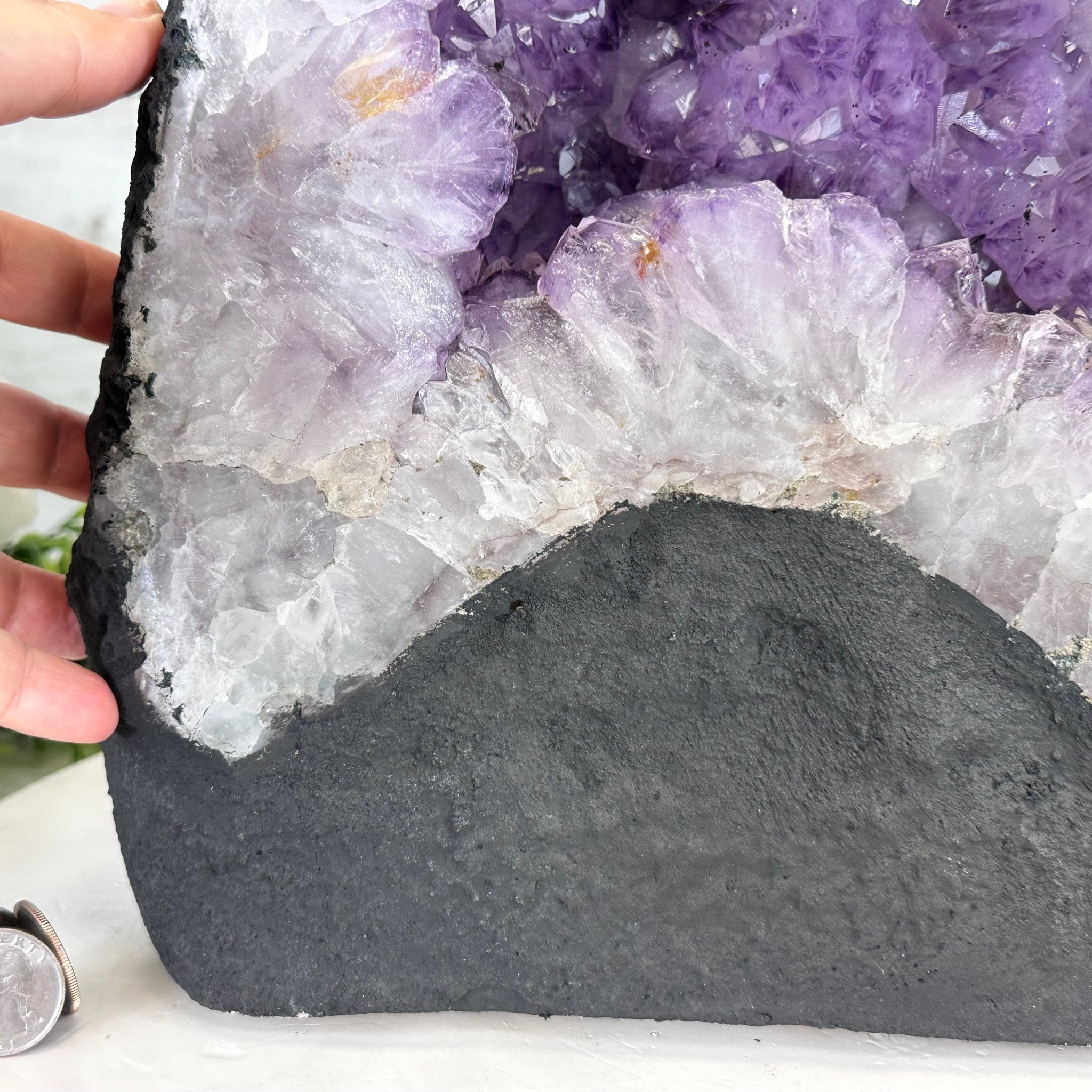 Standard Quality Amethyst Crystal on Cement Base, 37.7 lbs & 12.5" Tall #5614-0079 - Brazil GemsBrazil GemsStandard Quality Amethyst Crystal on Cement Base, 37.7 lbs & 12.5" Tall #5614-0079Clusters on Cement Bases5614-0079