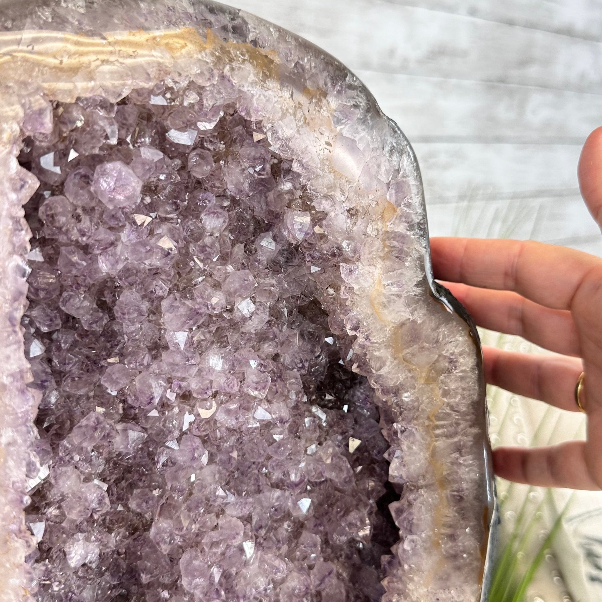 Standard Quality Amethyst Crystal on Cement Base, 37.9 lbs & 16" Tall #5614-0080 - Brazil GemsBrazil GemsStandard Quality Amethyst Crystal on Cement Base, 37.9 lbs & 16" Tall #5614-0080Clusters on Cement Bases5614-0080