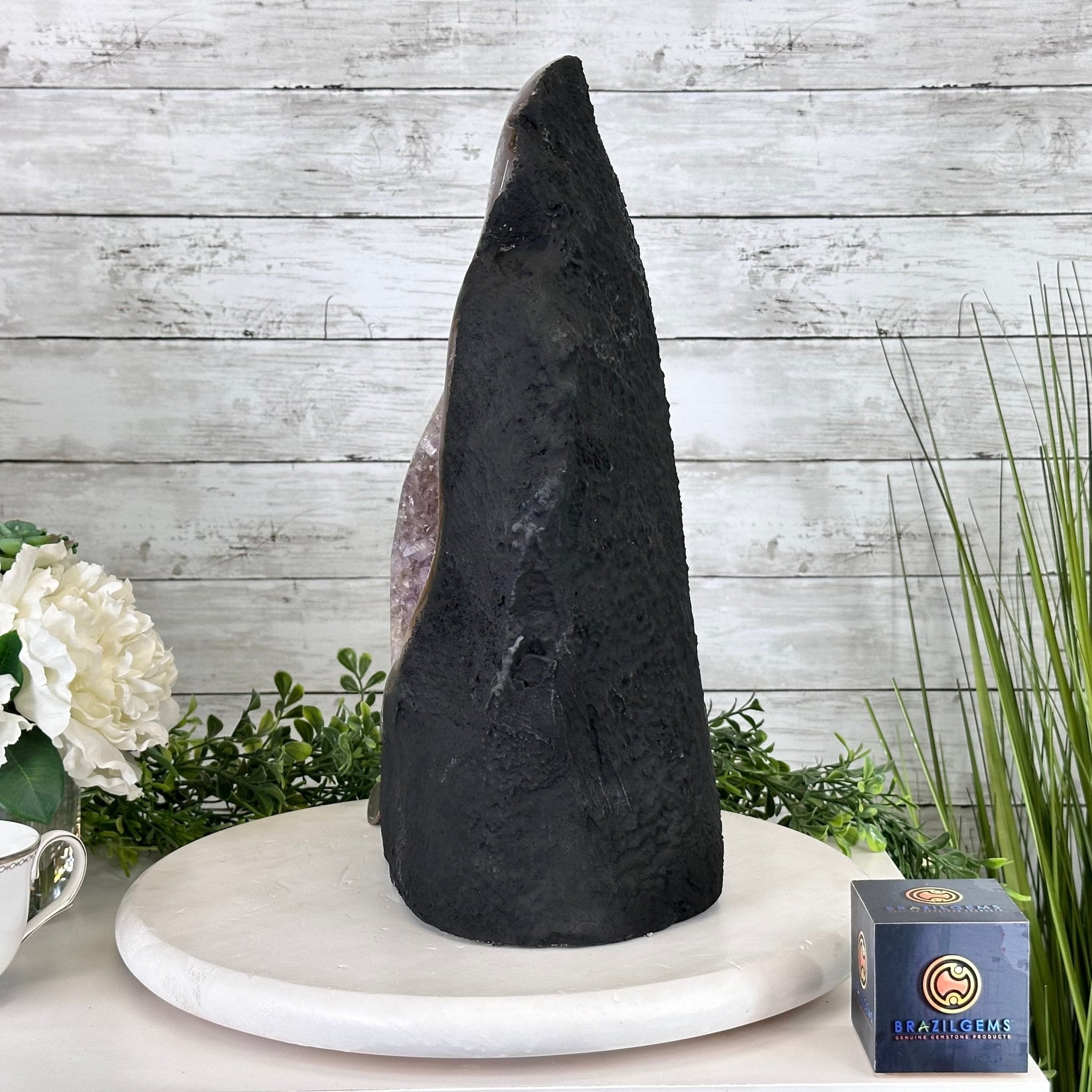 Standard Quality Amethyst Crystal on Cement Base, 37.9 lbs & 16" Tall #5614-0080 - Brazil GemsBrazil GemsStandard Quality Amethyst Crystal on Cement Base, 37.9 lbs & 16" Tall #5614-0080Clusters on Cement Bases5614-0080