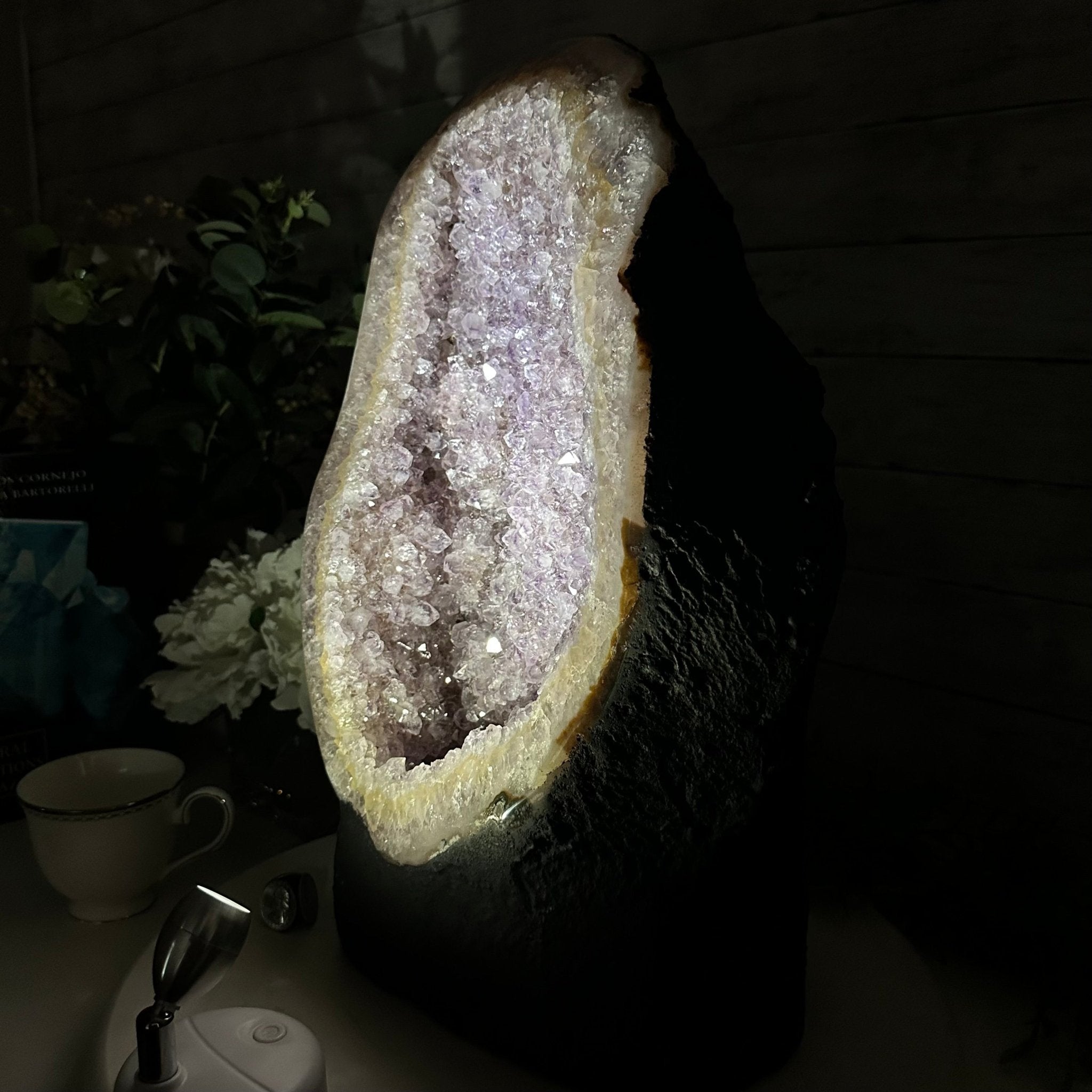 Standard Quality Amethyst Crystal on Cement Base, 37.9 lbs & 16" Tall #5614-0080 - Brazil GemsBrazil GemsStandard Quality Amethyst Crystal on Cement Base, 37.9 lbs & 16" Tall #5614-0080Clusters on Cement Bases5614-0080