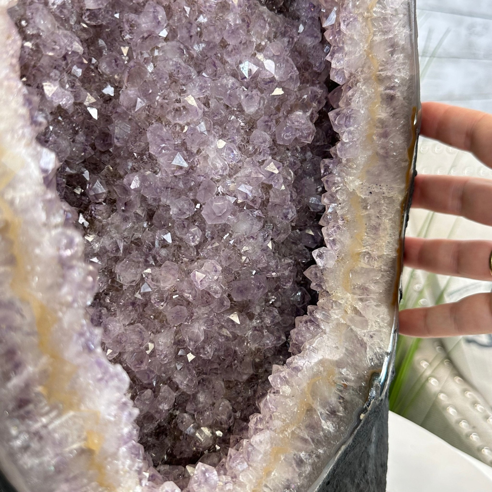 Standard Quality Amethyst Crystal on Cement Base, 37.9 lbs & 16" Tall #5614-0080 - Brazil GemsBrazil GemsStandard Quality Amethyst Crystal on Cement Base, 37.9 lbs & 16" Tall #5614-0080Clusters on Cement Bases5614-0080