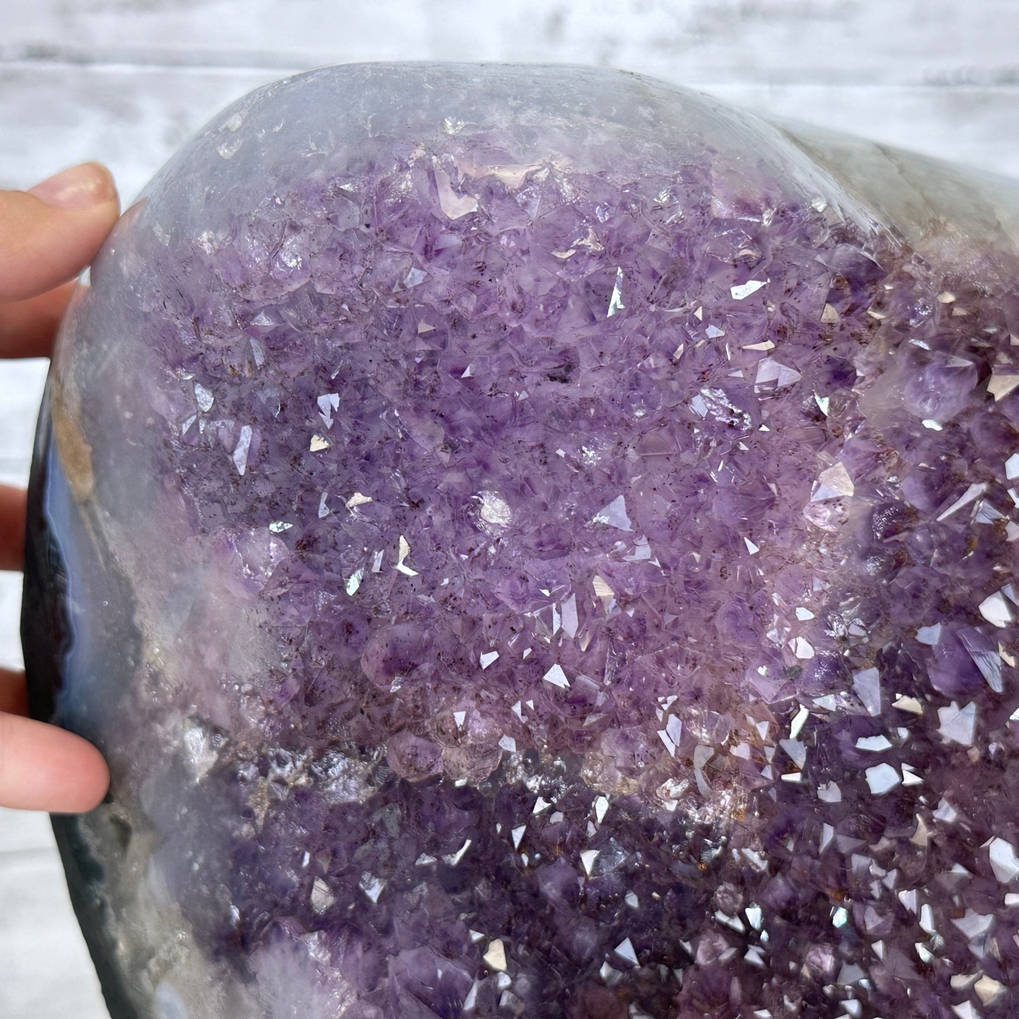 Standard Quality Amethyst Crystal on Cement Base, 46.7 lbs & 14.8" Tall #5614-0082 - Brazil GemsBrazil GemsStandard Quality Amethyst Crystal on Cement Base, 46.7 lbs & 14.8" Tall #5614-0082Clusters on Cement Bases5614-0082
