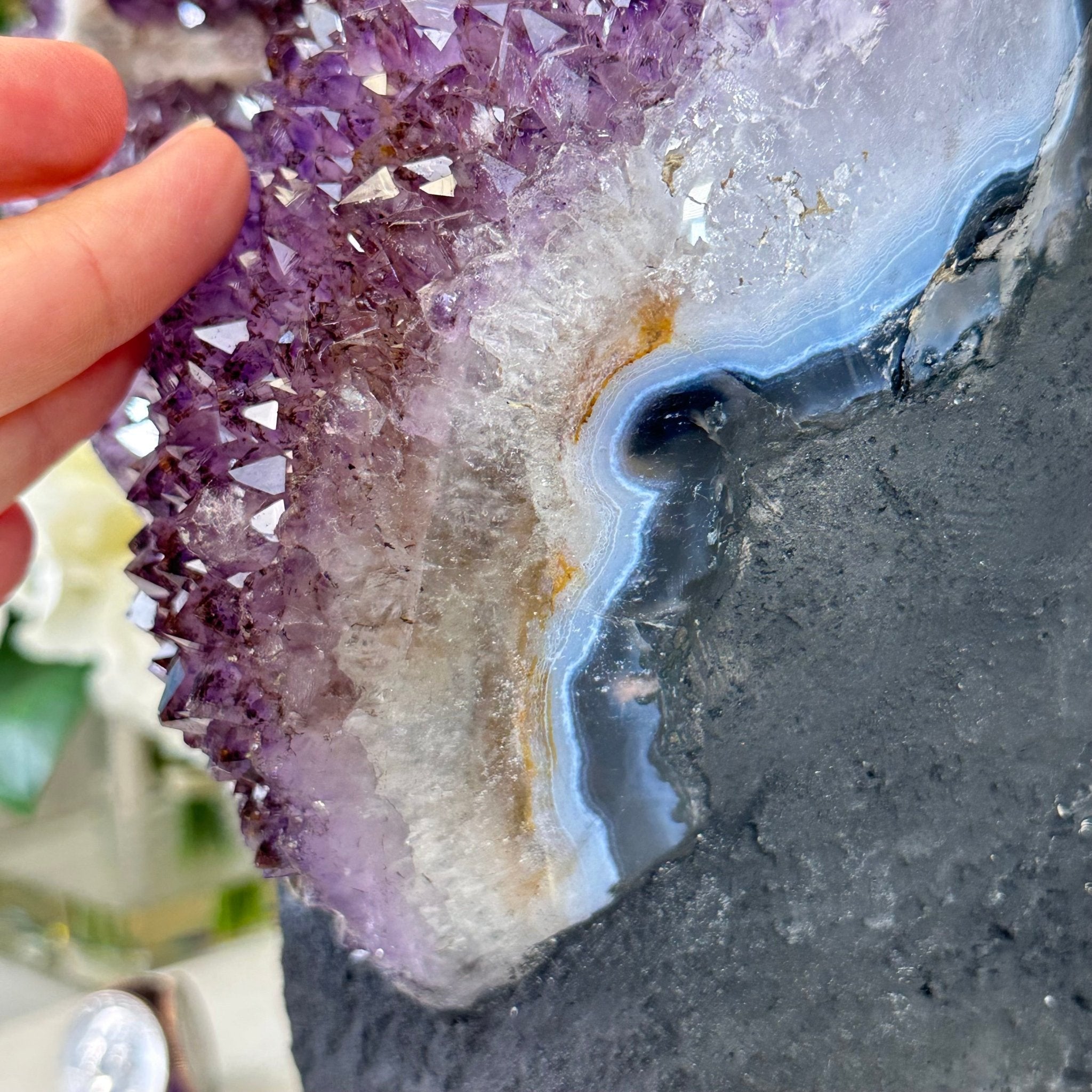 Standard Quality Amethyst Crystal on Cement Base, 46.7 lbs & 14.8" Tall #5614-0082 - Brazil GemsBrazil GemsStandard Quality Amethyst Crystal on Cement Base, 46.7 lbs & 14.8" Tall #5614-0082Clusters on Cement Bases5614-0082