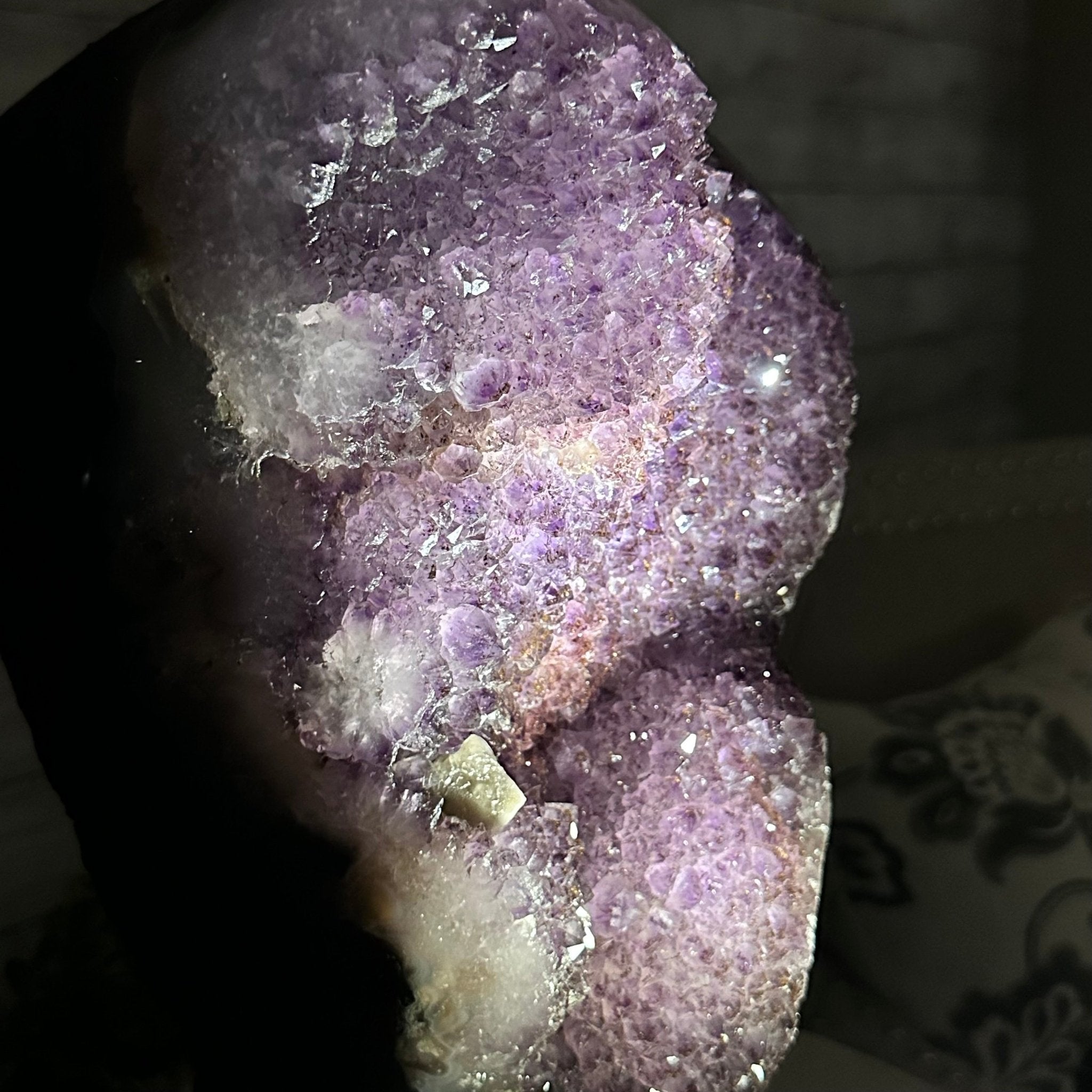 Standard Quality Amethyst Crystal on Cement Base, 46.7 lbs & 14.8" Tall #5614-0082 - Brazil GemsBrazil GemsStandard Quality Amethyst Crystal on Cement Base, 46.7 lbs & 14.8" Tall #5614-0082Clusters on Cement Bases5614-0082