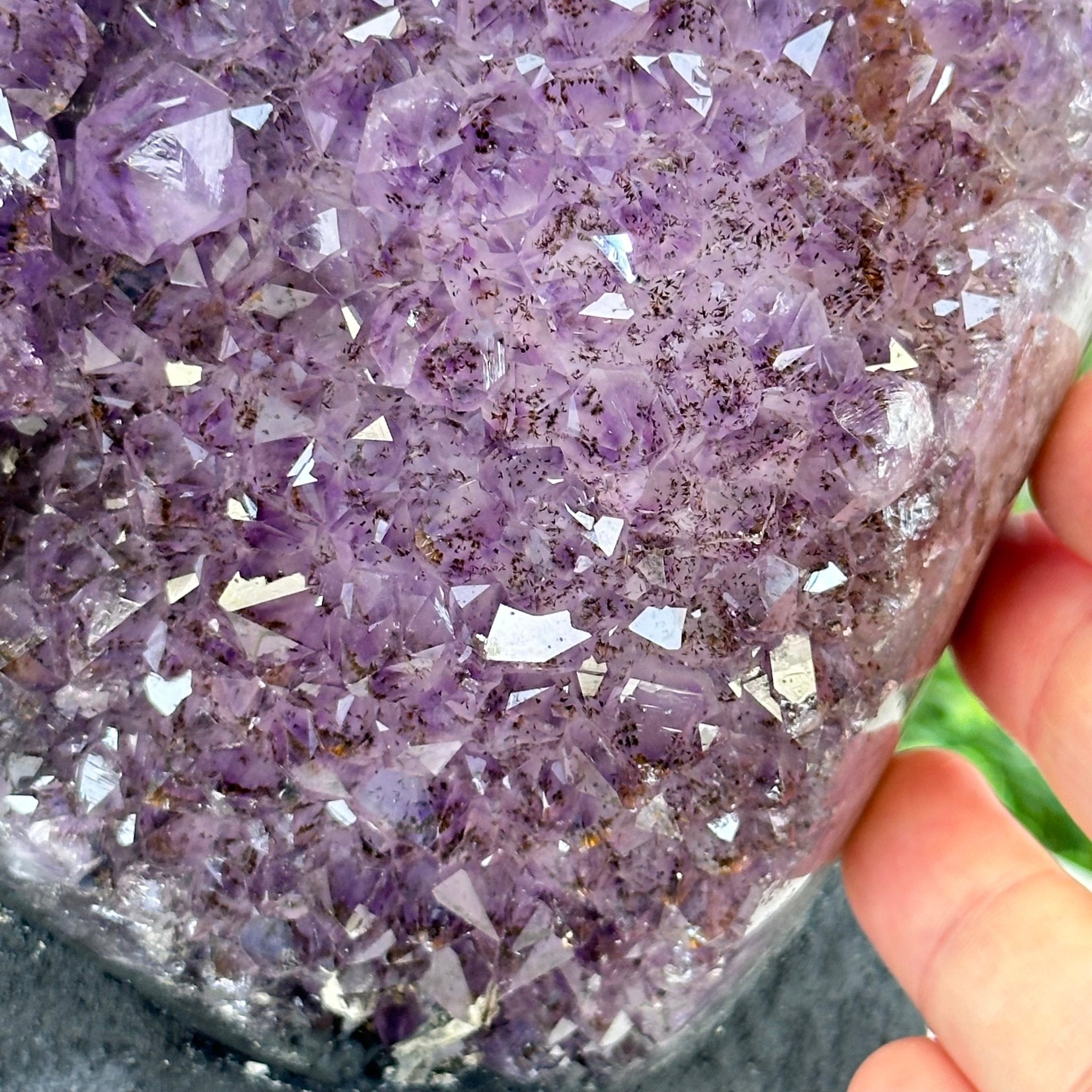 Standard Quality Amethyst Crystal on Cement Base, 46.7 lbs & 14.8" Tall #5614-0082 - Brazil GemsBrazil GemsStandard Quality Amethyst Crystal on Cement Base, 46.7 lbs & 14.8" Tall #5614-0082Clusters on Cement Bases5614-0082