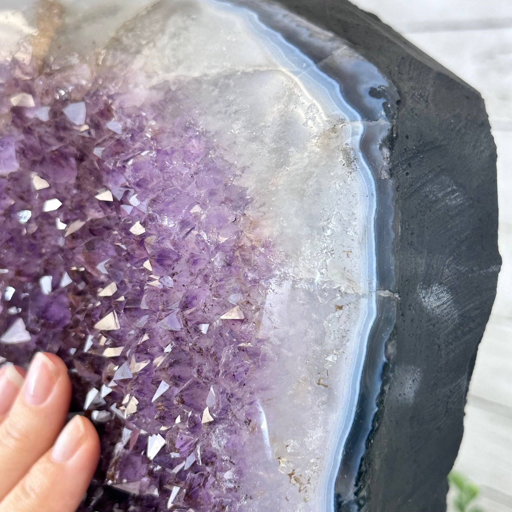 Standard Quality Amethyst Crystal on Cement Base, 46.7 lbs & 14.8" Tall #5614-0082 - Brazil GemsBrazil GemsStandard Quality Amethyst Crystal on Cement Base, 46.7 lbs & 14.8" Tall #5614-0082Clusters on Cement Bases5614-0082