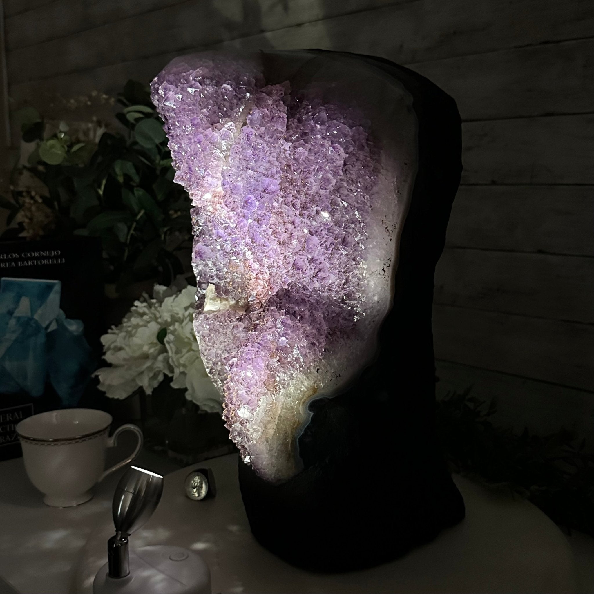 Standard Quality Amethyst Crystal on Cement Base, 46.7 lbs & 14.8" Tall #5614-0082 - Brazil GemsBrazil GemsStandard Quality Amethyst Crystal on Cement Base, 46.7 lbs & 14.8" Tall #5614-0082Clusters on Cement Bases5614-0082