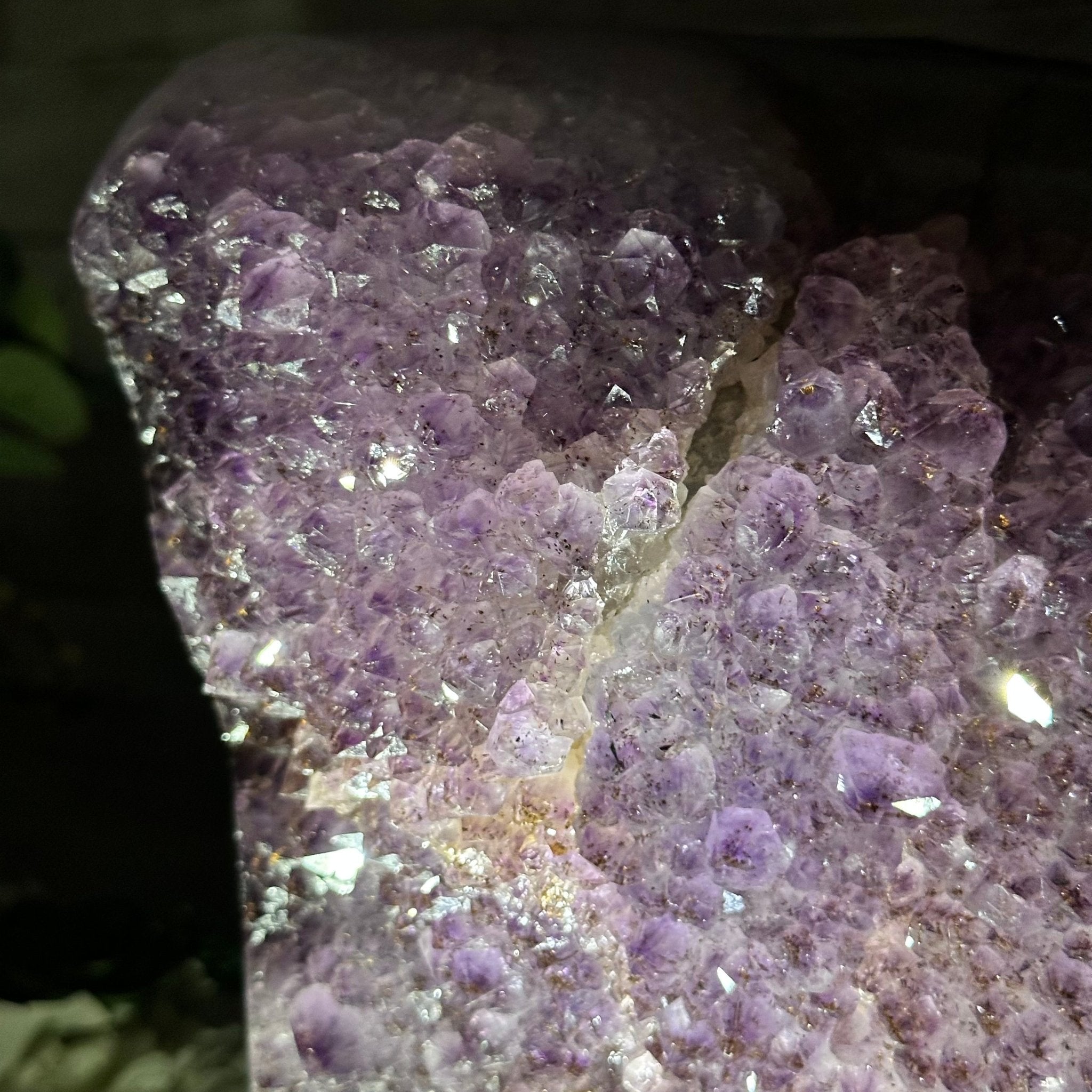 Standard Quality Amethyst Crystal on Cement Base, 46.7 lbs & 14.8" Tall #5614-0082 - Brazil GemsBrazil GemsStandard Quality Amethyst Crystal on Cement Base, 46.7 lbs & 14.8" Tall #5614-0082Clusters on Cement Bases5614-0082