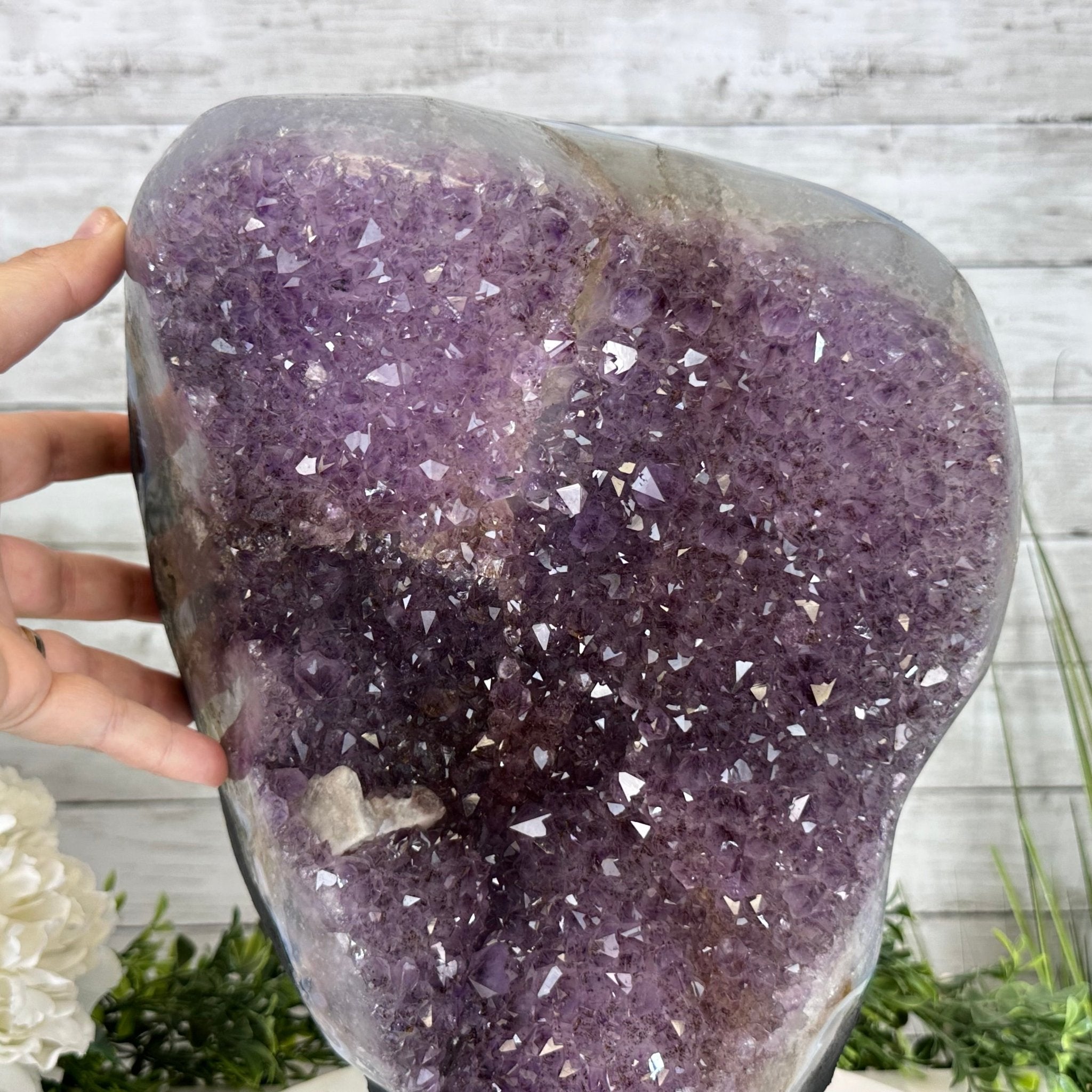 Standard Quality Amethyst Crystal on Cement Base, 46.7 lbs & 14.8" Tall #5614-0082 - Brazil GemsBrazil GemsStandard Quality Amethyst Crystal on Cement Base, 46.7 lbs & 14.8" Tall #5614-0082Clusters on Cement Bases5614-0082