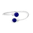Sterling Silver Cuff Bracelet with 2 Round Natural Gemstones - Brazil GemsBrazil GemsSterling Silver Cuff Bracelet with 2 Round Natural GemstonesBracelet10SS9010 - 130