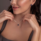 Sterling Silver Teardrop Necklace & Earring Set w/ Natural Gemstones - Brazil GemsBrazil GemsSterling Silver Teardrop Necklace & Earring Set w/ Natural GemstonesNecklace & Earring Set14SS9901 - 128