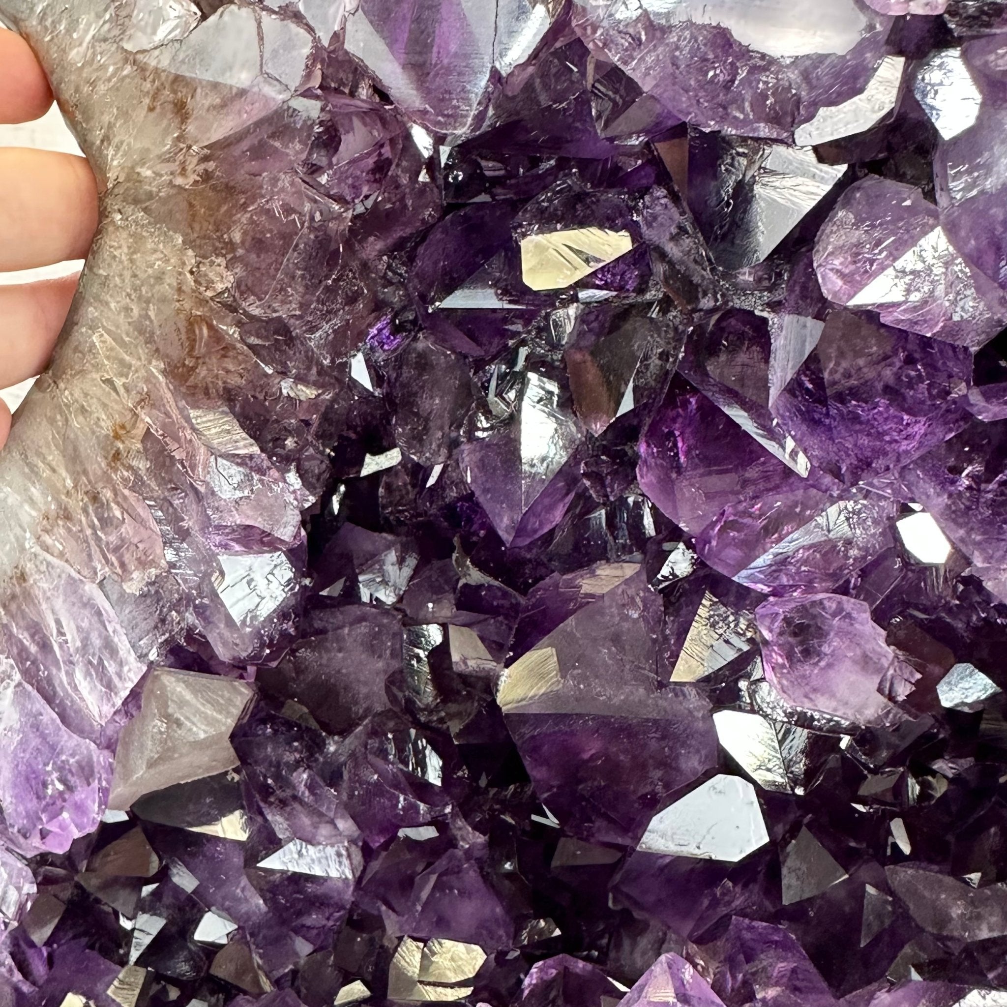 Super Quality Amethyst Cluster "Dolphin" on Metal Stand, 63.9 lbs & 23.1" tall #5491-0059 by Brazil Gems - Brazil GemsBrazil GemsSuper Quality Amethyst Cluster "Dolphin" on Metal Stand, 63.9 lbs & 23.1" tall #5491-0059 by Brazil GemsClusters on Fixed Bases5491-0059