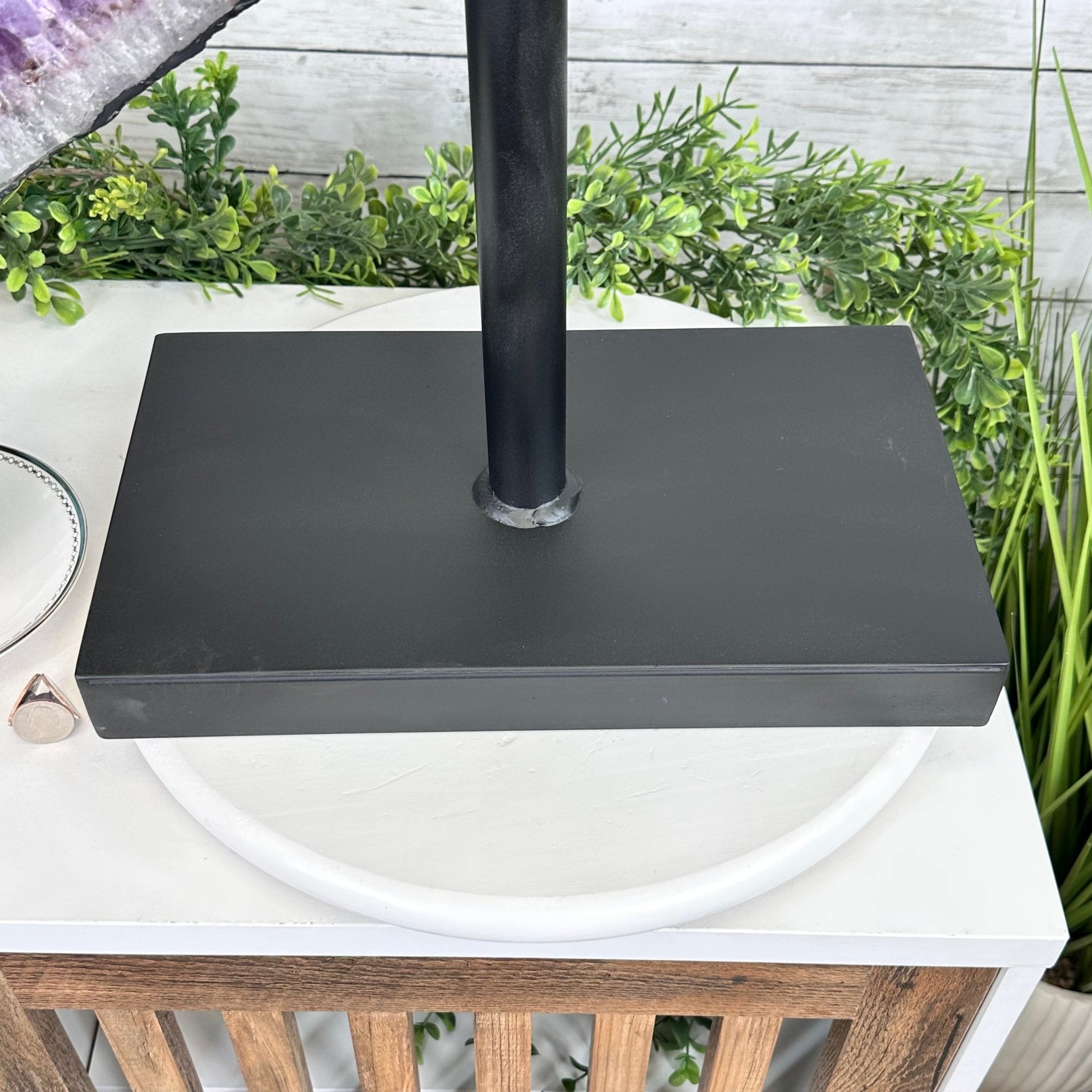 Super Quality Amethyst Cluster "Dolphin" on Metal Stand, 63.9 lbs & 23.1" tall #5491-0059 by Brazil Gems - Brazil GemsBrazil GemsSuper Quality Amethyst Cluster "Dolphin" on Metal Stand, 63.9 lbs & 23.1" tall #5491-0059 by Brazil GemsClusters on Fixed Bases5491-0059