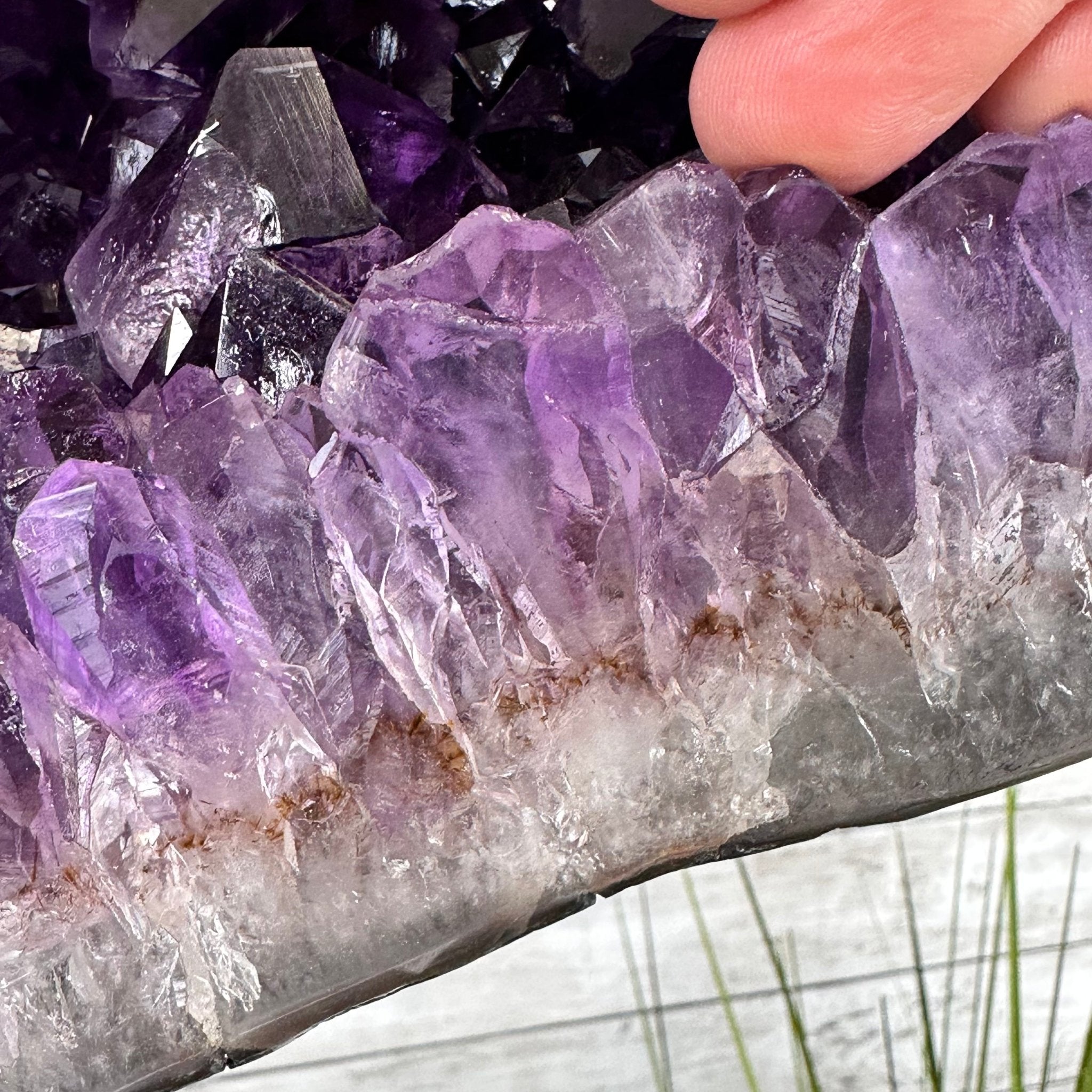 Super Quality Amethyst Cluster "Dolphin" on Metal Stand, 63.9 lbs & 23.1" tall #5491-0059 by Brazil Gems - Brazil GemsBrazil GemsSuper Quality Amethyst Cluster "Dolphin" on Metal Stand, 63.9 lbs & 23.1" tall #5491-0059 by Brazil GemsClusters on Fixed Bases5491-0059