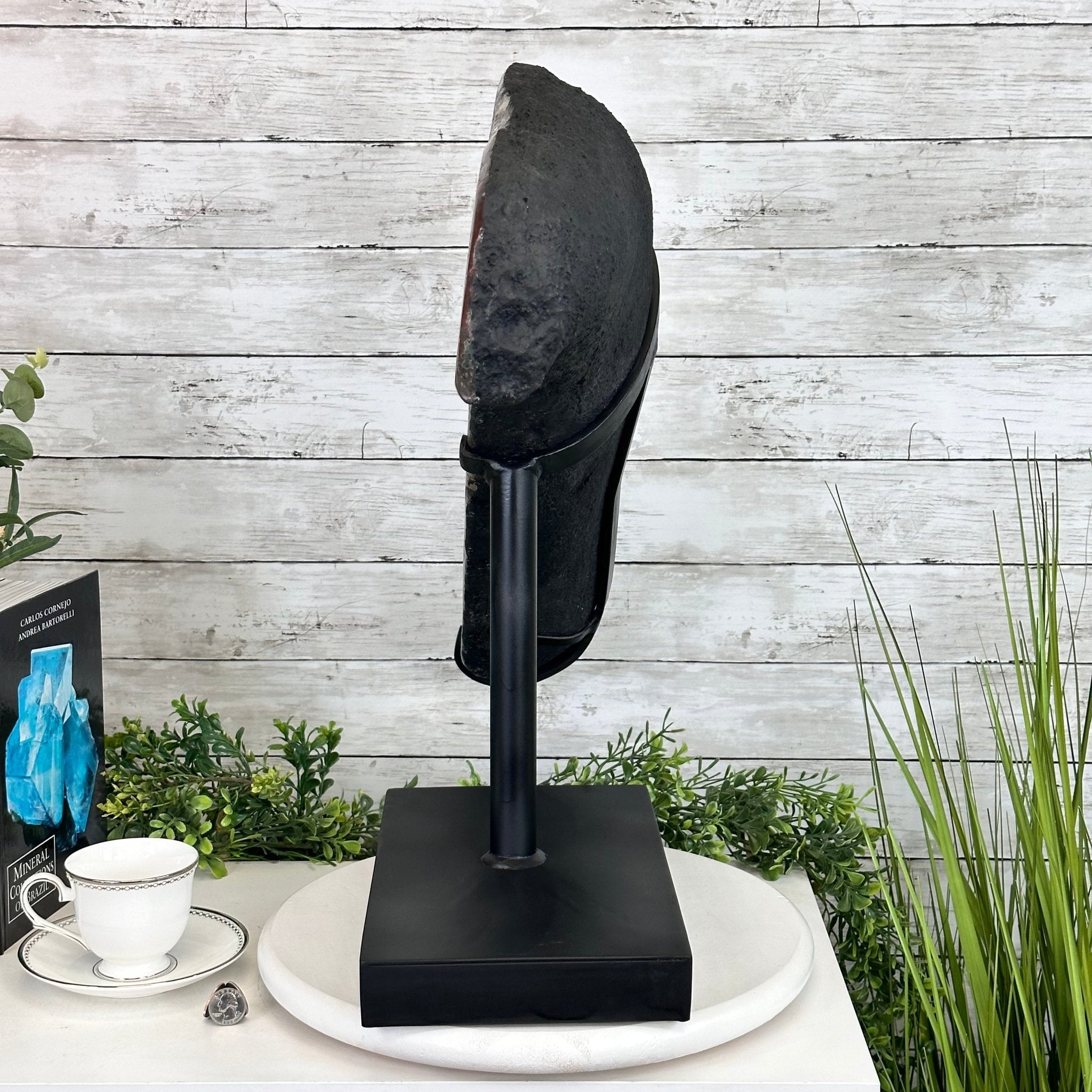 Super Quality Amethyst Cluster "Dolphin" on Metal Stand, 63.9 lbs & 23.1" tall #5491-0059 by Brazil Gems - Brazil GemsBrazil GemsSuper Quality Amethyst Cluster "Dolphin" on Metal Stand, 63.9 lbs & 23.1" tall #5491-0059 by Brazil GemsClusters on Fixed Bases5491-0059