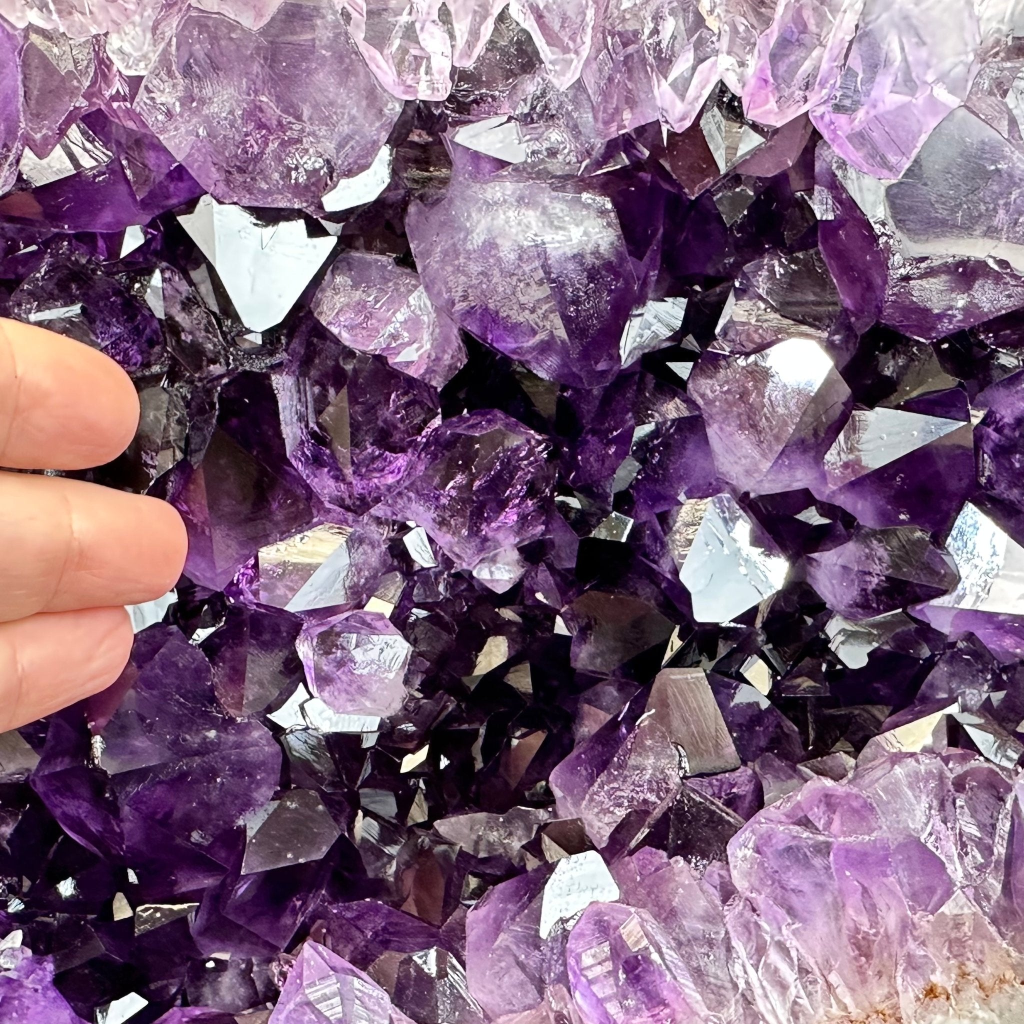 Super Quality Amethyst Cluster "Dolphin" on Metal Stand, 63.9 lbs & 23.1" tall #5491-0059 by Brazil Gems - Brazil GemsBrazil GemsSuper Quality Amethyst Cluster "Dolphin" on Metal Stand, 63.9 lbs & 23.1" tall #5491-0059 by Brazil GemsClusters on Fixed Bases5491-0059