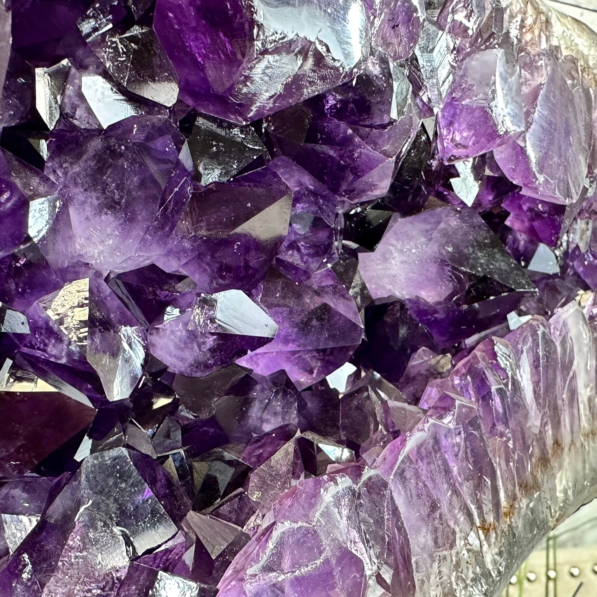 Super Quality Amethyst Cluster "Dolphin" on Metal Stand, 63.9 lbs & 23.1" tall #5491-0059 by Brazil Gems - Brazil GemsBrazil GemsSuper Quality Amethyst Cluster "Dolphin" on Metal Stand, 63.9 lbs & 23.1" tall #5491-0059 by Brazil GemsClusters on Fixed Bases5491-0059