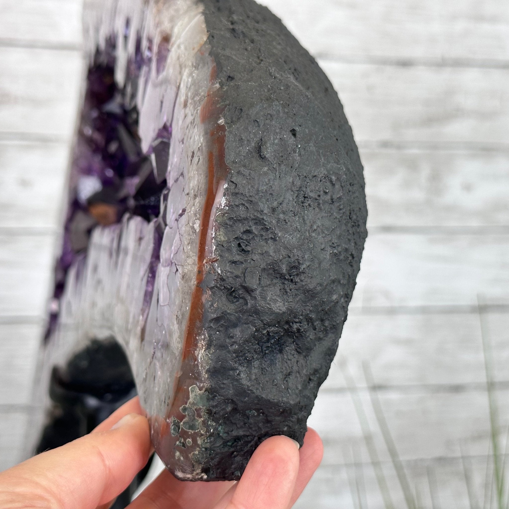 Super Quality Amethyst Cluster "Dolphin" on Metal Stand, 63.9 lbs & 23.1" tall #5491-0059 by Brazil Gems - Brazil GemsBrazil GemsSuper Quality Amethyst Cluster "Dolphin" on Metal Stand, 63.9 lbs & 23.1" tall #5491-0059 by Brazil GemsClusters on Fixed Bases5491-0059