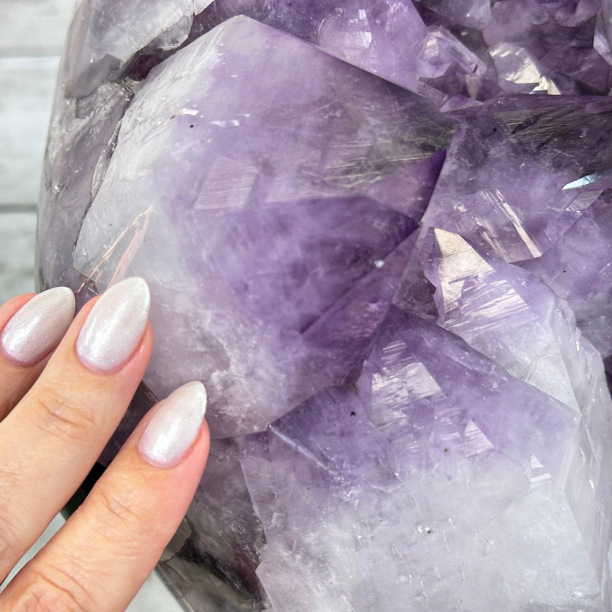 Super Quality Amethyst Cluster on a Metal Base, 76 lbs & 24.1" Tall #5491 - 0161 - Brazil GemsBrazil GemsSuper Quality Amethyst Cluster on a Metal Base, 76 lbs & 24.1" Tall #5491 - 0161Clusters on Fixed Bases5491 - 0161