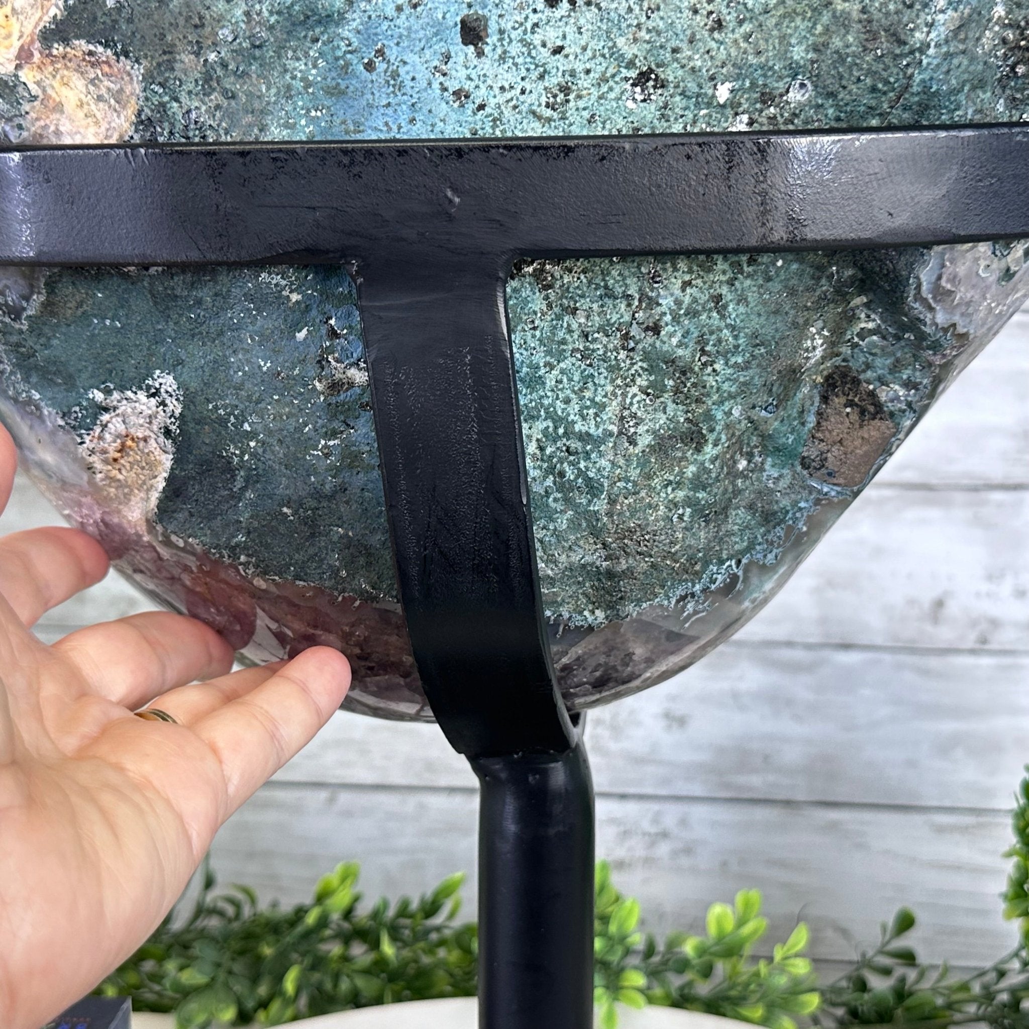 Super Quality Amethyst Cluster on a Metal Base, 76 lbs & 24.1" Tall #5491 - 0161 - Brazil GemsBrazil GemsSuper Quality Amethyst Cluster on a Metal Base, 76 lbs & 24.1" Tall #5491 - 0161Clusters on Fixed Bases5491 - 0161