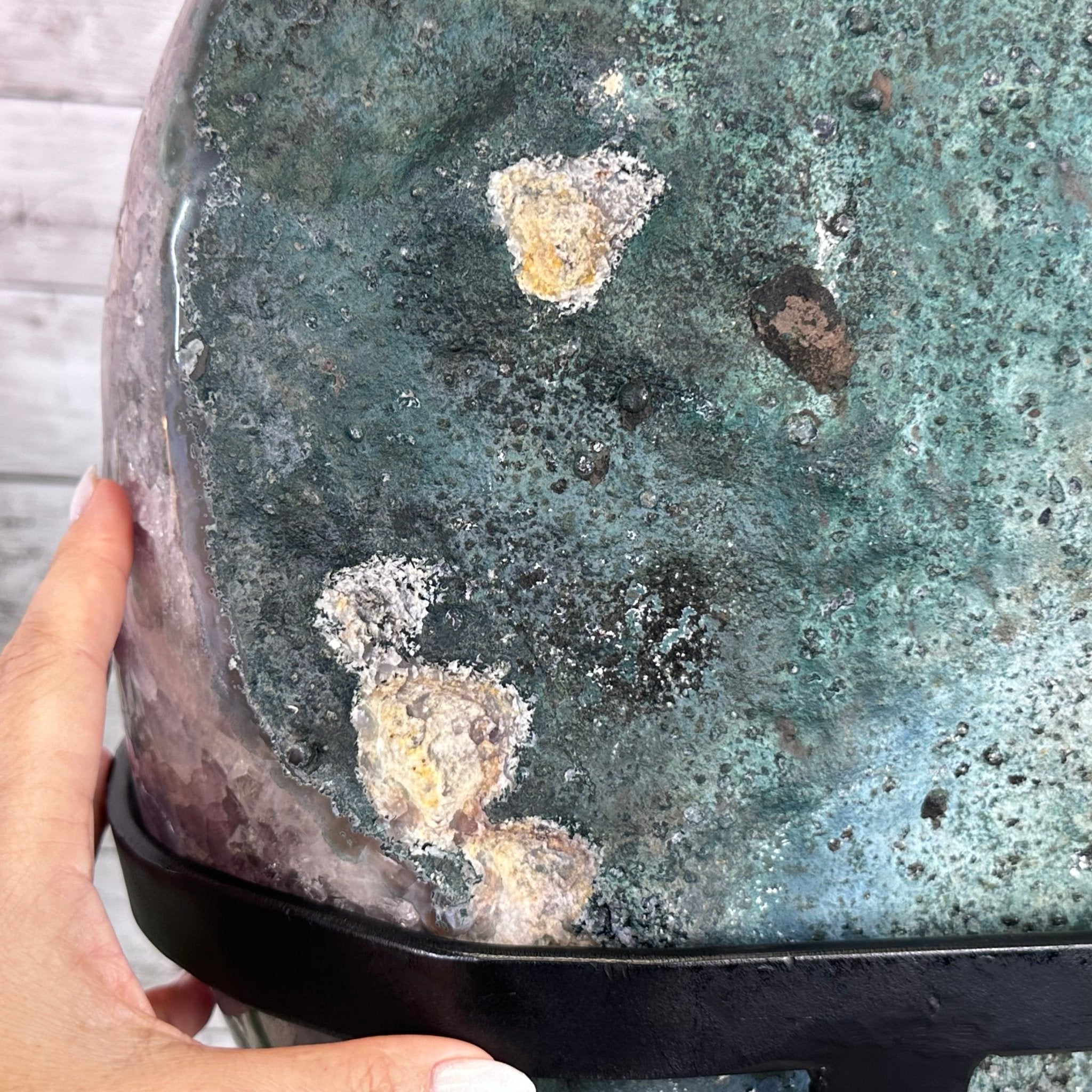 Super Quality Amethyst Cluster on a Metal Base, 76 lbs & 24.1" Tall #5491 - 0161 - Brazil GemsBrazil GemsSuper Quality Amethyst Cluster on a Metal Base, 76 lbs & 24.1" Tall #5491 - 0161Clusters on Fixed Bases5491 - 0161