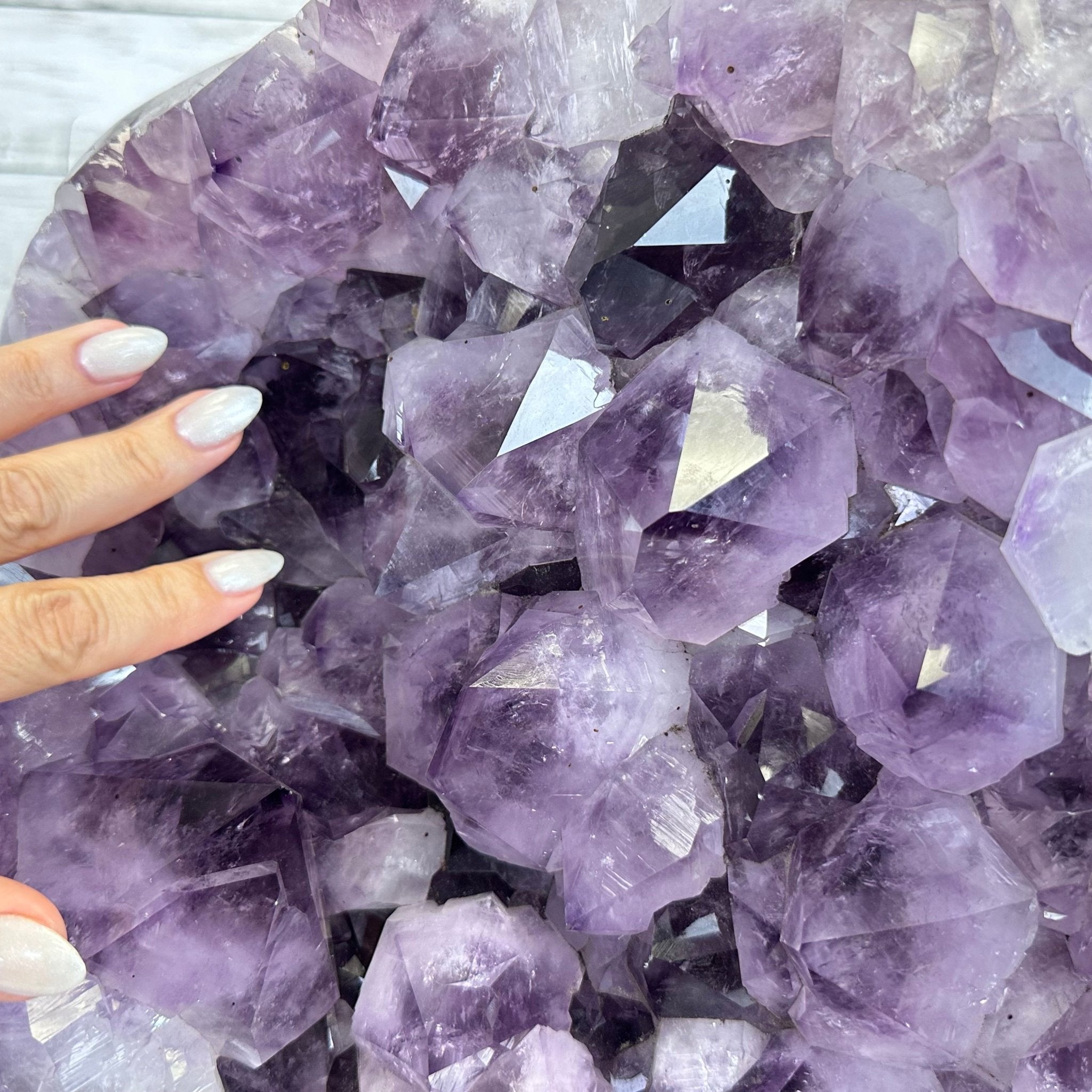 Super Quality Amethyst Cluster on a Metal Base, 76 lbs & 24.1" Tall #5491 - 0161 - Brazil GemsBrazil GemsSuper Quality Amethyst Cluster on a Metal Base, 76 lbs & 24.1" Tall #5491 - 0161Clusters on Fixed Bases5491 - 0161