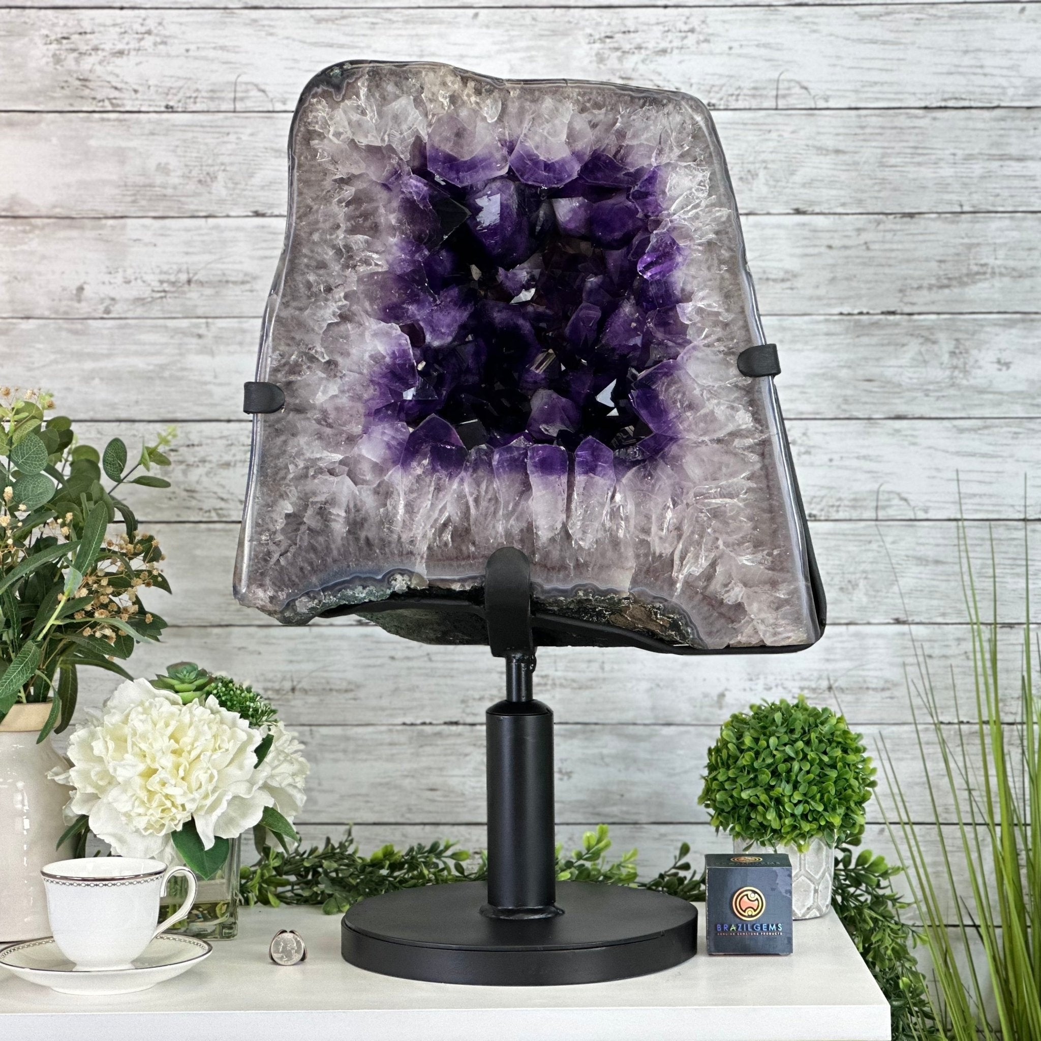 Super Quality Amethyst Cluster on Rotating Stand, 101.8 lbs & 26" Tall #5492 - 0032 - Brazil GemsBrazil GemsSuper Quality Amethyst Cluster on Rotating Stand, 101.8 lbs & 26" Tall #5492 - 0032Clusters on Rotating Bases5492 - 0032