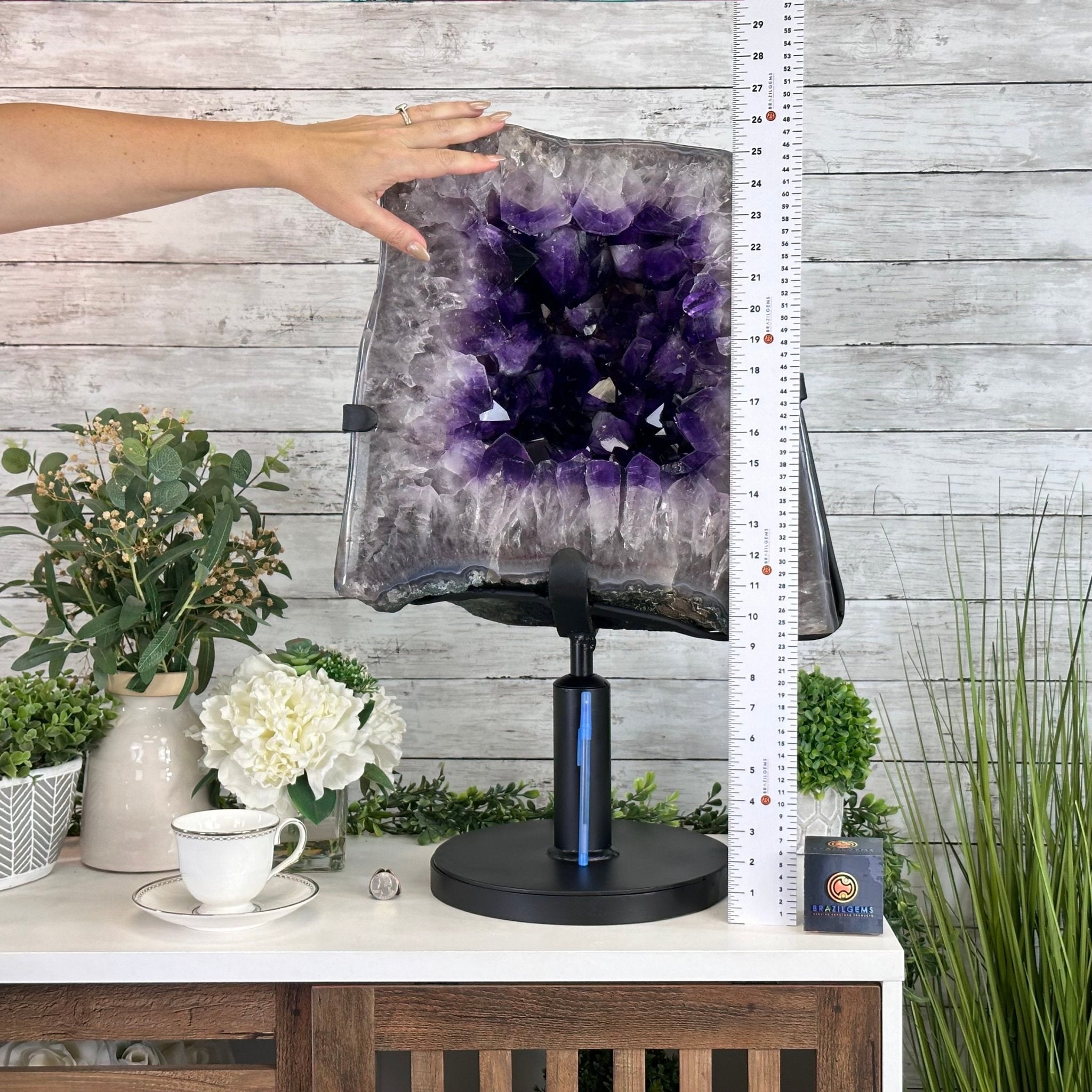 Super Quality Amethyst Cluster on Rotating Stand, 101.8 lbs & 26" Tall #5492 - 0032 - Brazil GemsBrazil GemsSuper Quality Amethyst Cluster on Rotating Stand, 101.8 lbs & 26" Tall #5492 - 0032Clusters on Rotating Bases5492 - 0032
