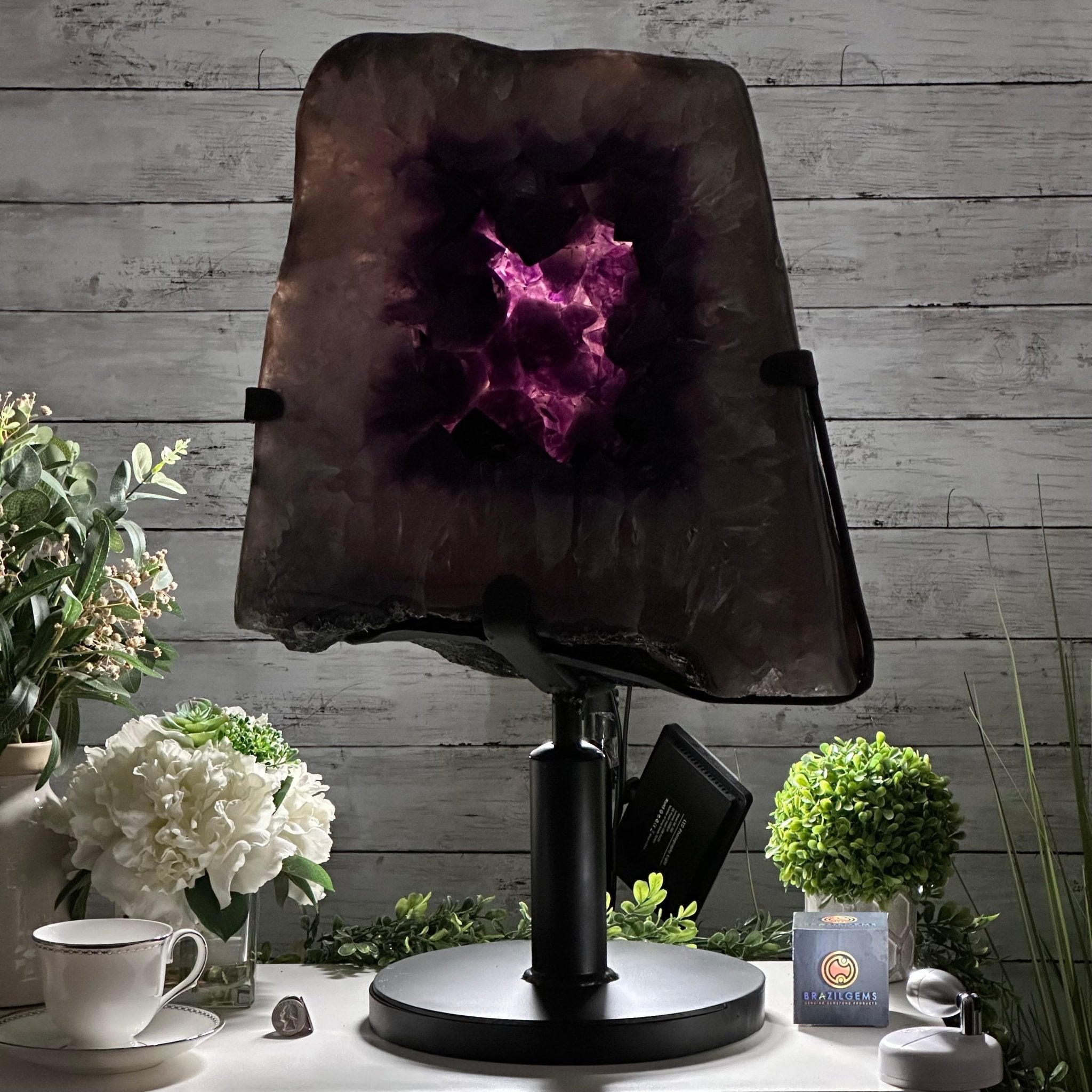 Super Quality Amethyst Cluster on Rotating Stand, 101.8 lbs & 26" Tall #5492 - 0032 - Brazil GemsBrazil GemsSuper Quality Amethyst Cluster on Rotating Stand, 101.8 lbs & 26" Tall #5492 - 0032Clusters on Rotating Bases5492 - 0032